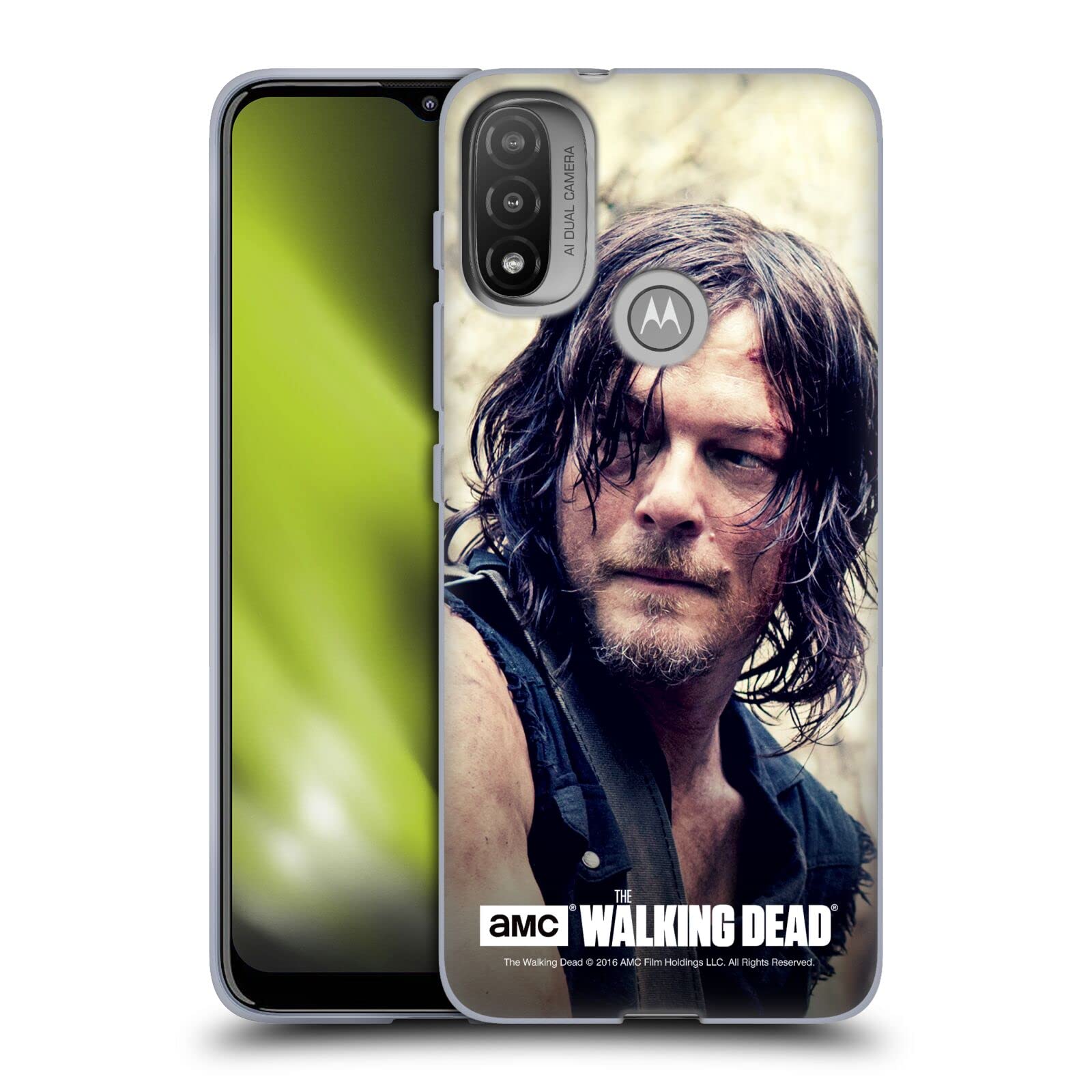 Head Case Designs Officially Licensed AMC The Walking Dead Daryl Dixon Half Body Soft Gel Case for Motorola Moto E20 - Perfect for Fans, Collectors, and Daily Protection