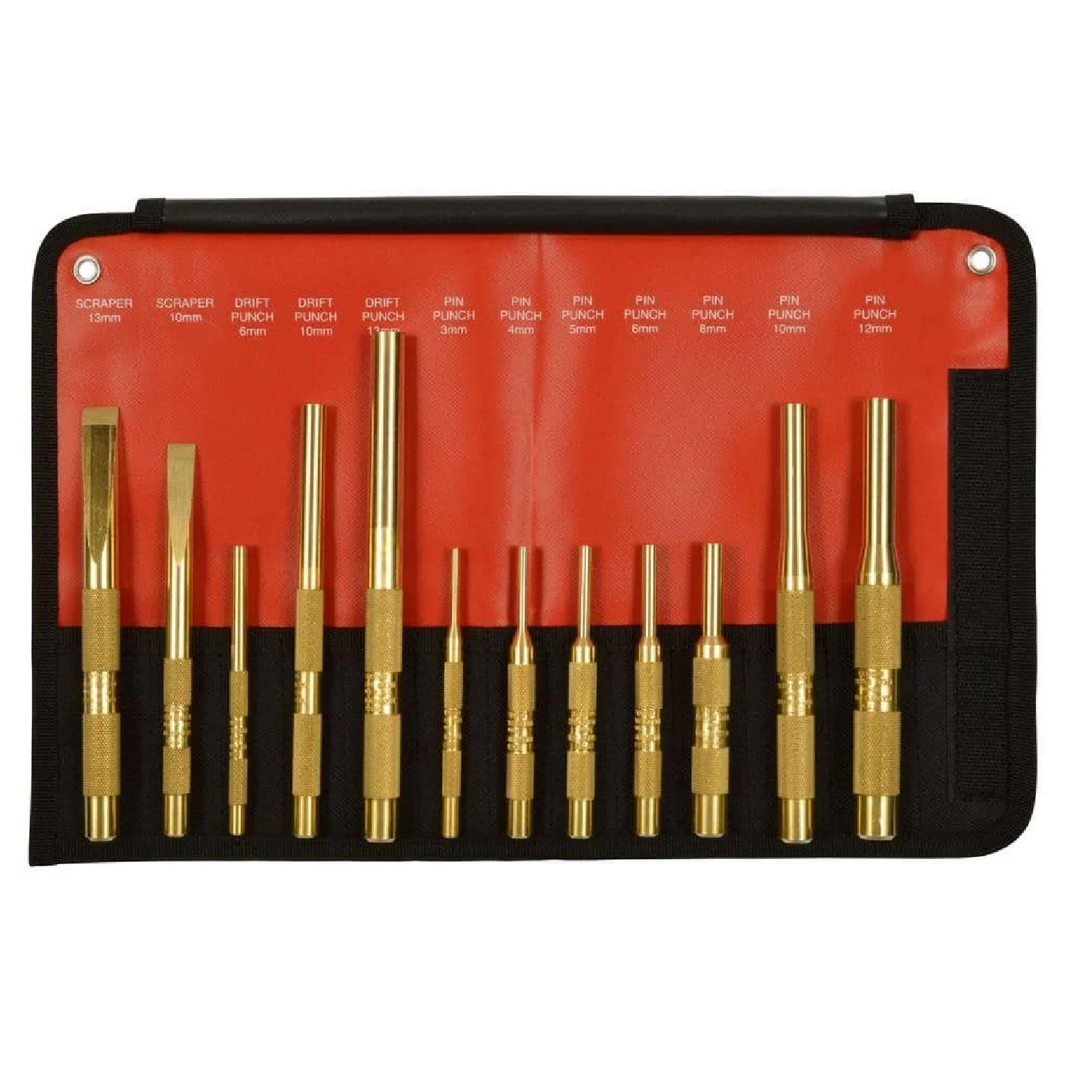 Mayhew 61397 12-Piece Brass Punch & Scraper Metric Set - Professional Metalworking Tools for Automotive Repair & Woodworking Projects