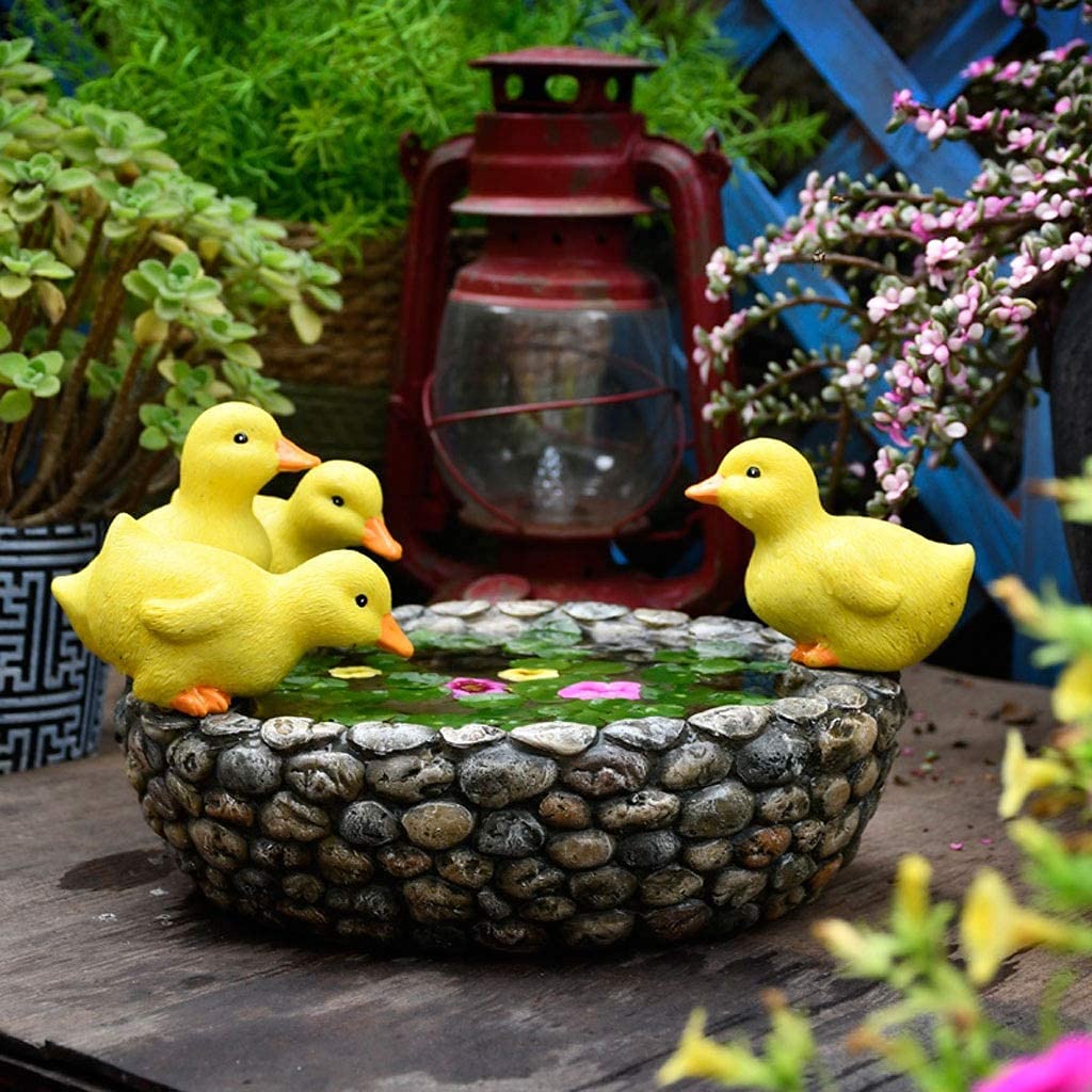 Durable Resin Flower Pot for Hydroponic Plants - Outdoor Garden, Courtyard, Home & Office Decoration - Duck-Shaped Planter with Drainage Holes (Perfect for Succulents, Herbs & Small Flowers)