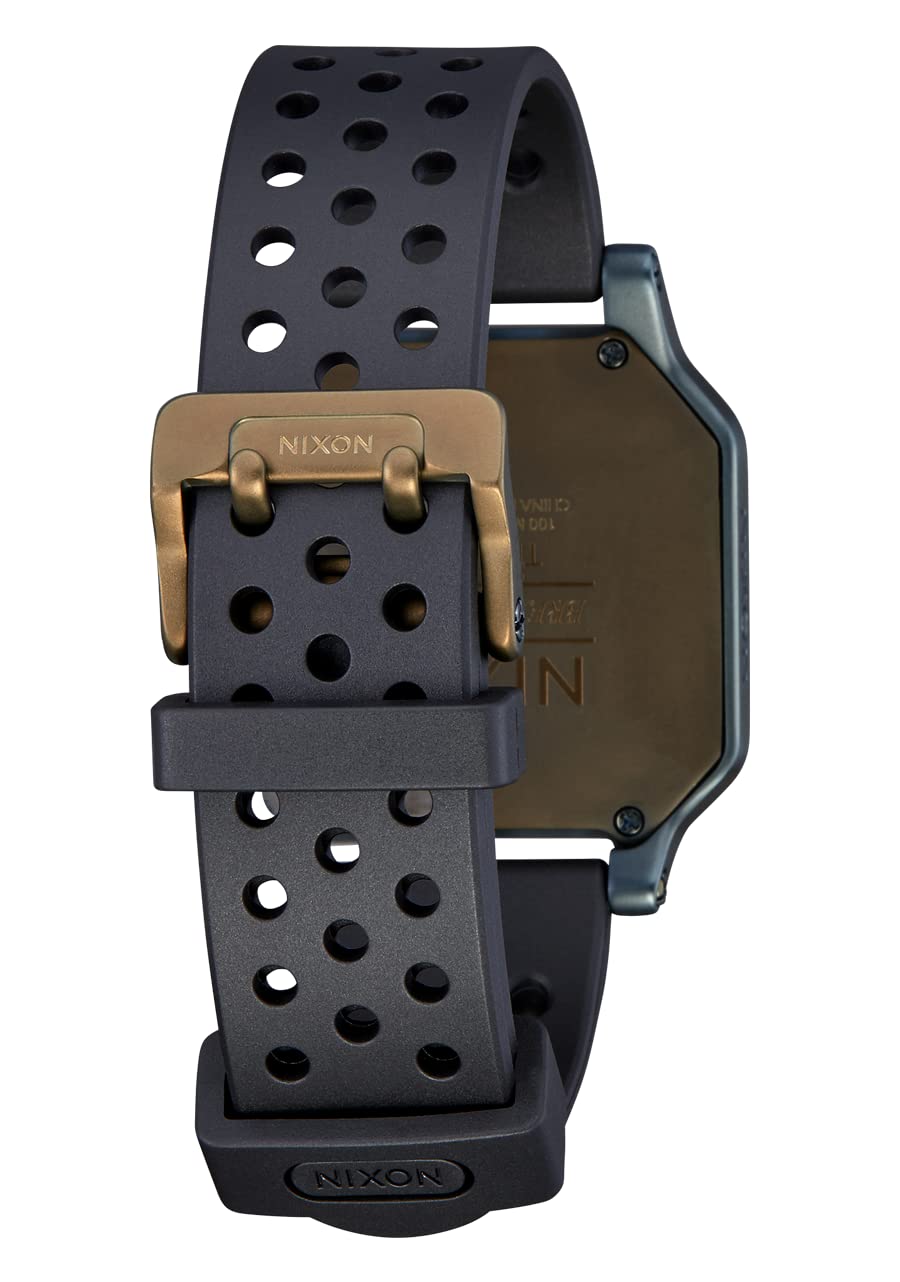 NIXON Heat A1320 Digital Sports Watch for Men & Women - 100M Water Resistant, Ultra Thin Lightweight Design with 38mm LCD Display & 20mm PU Band - Perfect for Running, Workout, Swimming & Outdoor Activities