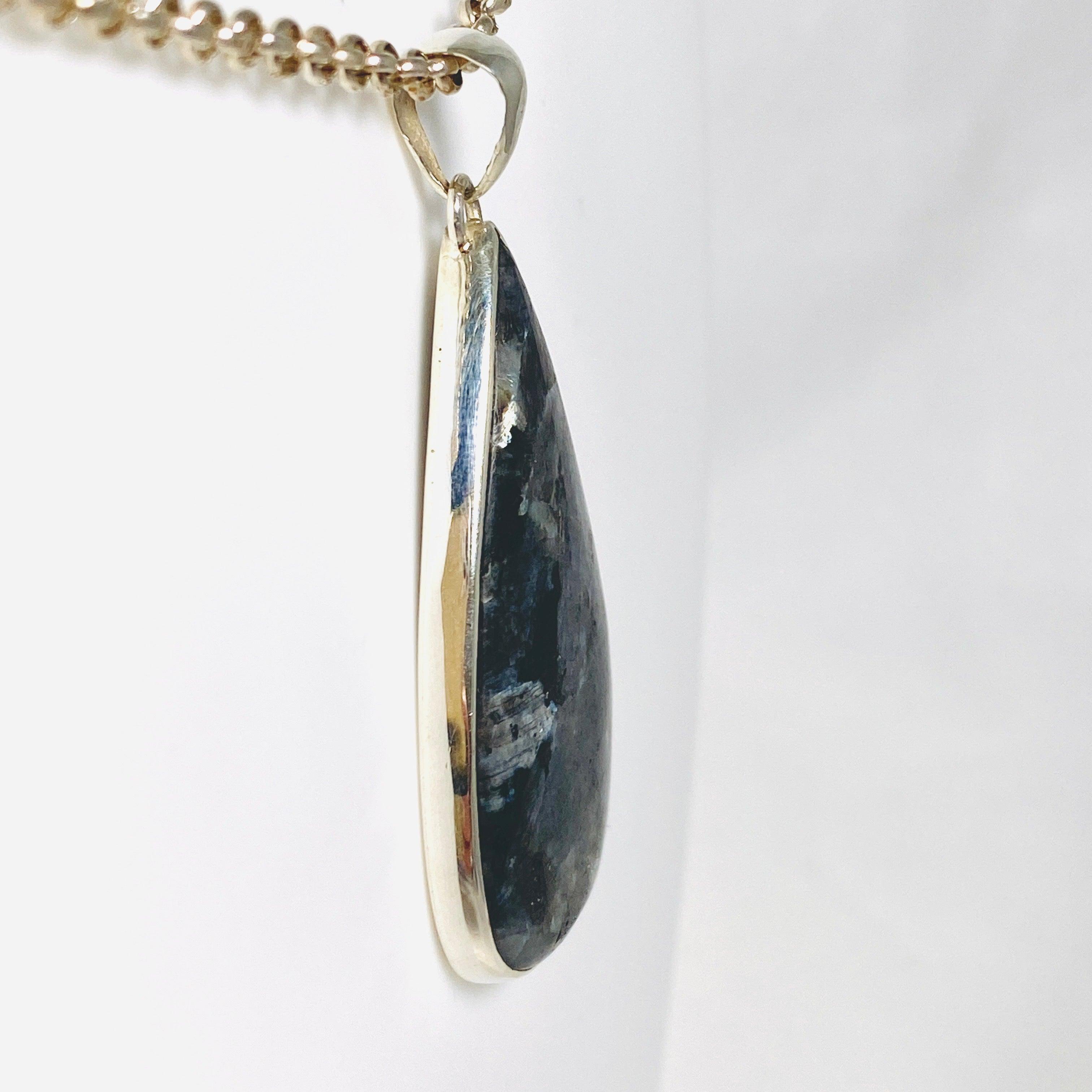 Larvikite Teardrop Pendant Necklace KPGJ3416 - Elegant Crystal Jewelry for Women, Perfect for Everyday Wear & Special Occasions