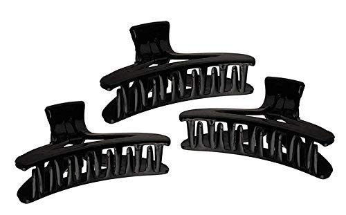BHARATGAURAV Large Matte Hair Claw Clips for Women - Strong Hold Jaw Clips Hair Clamps for Thin & Thick Hair (6-Pack, Black) - Perfect for Updos, Ponytails & Everyday Styling