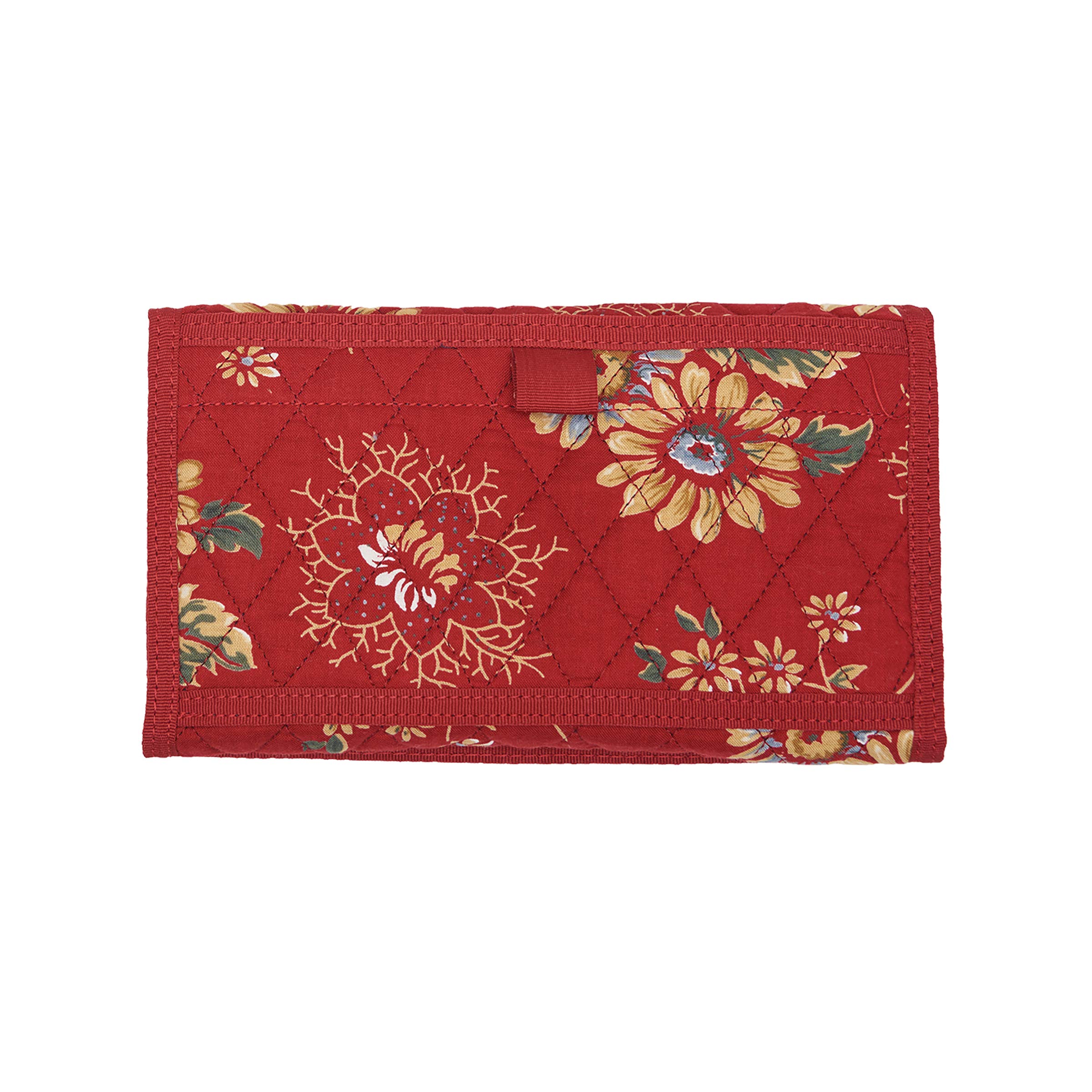 C&F Home Provence Cotton Quilted Purse Organizer for Women - Fashionable Handbag Insert with Multiple Pockets (Red/Blue) - Perfect for Travel, Work, and Daily Essentials Organization