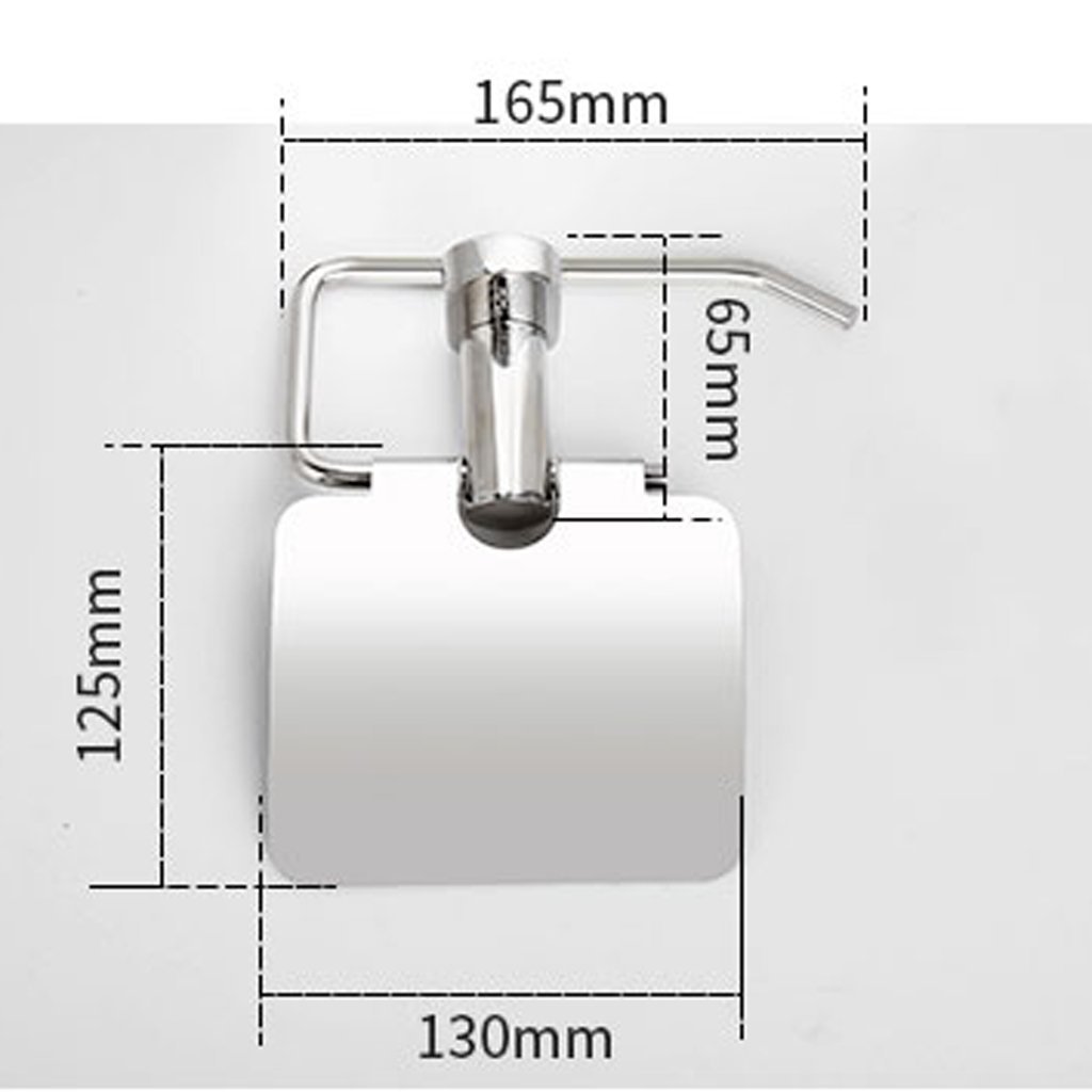 Stainless Steel Toilet Paper Holder & Tissue Box Tray - Wall Mounted Bathroom Organizer for Home, Office, and RV Use