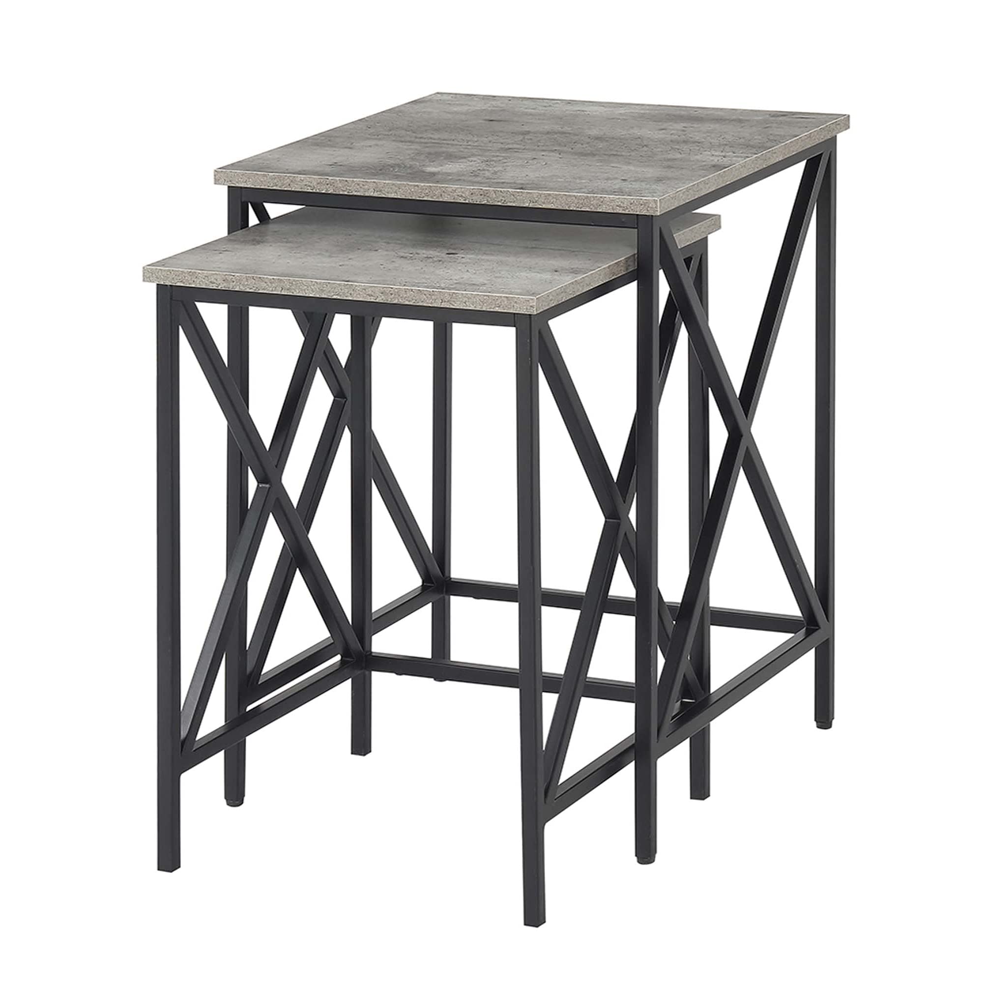 Ergode Tucson Nesting End Tables - Set of 2 Modern Nightstands with Storage Shelf - Perfect for Living Room, Bedroom, or Office Space
