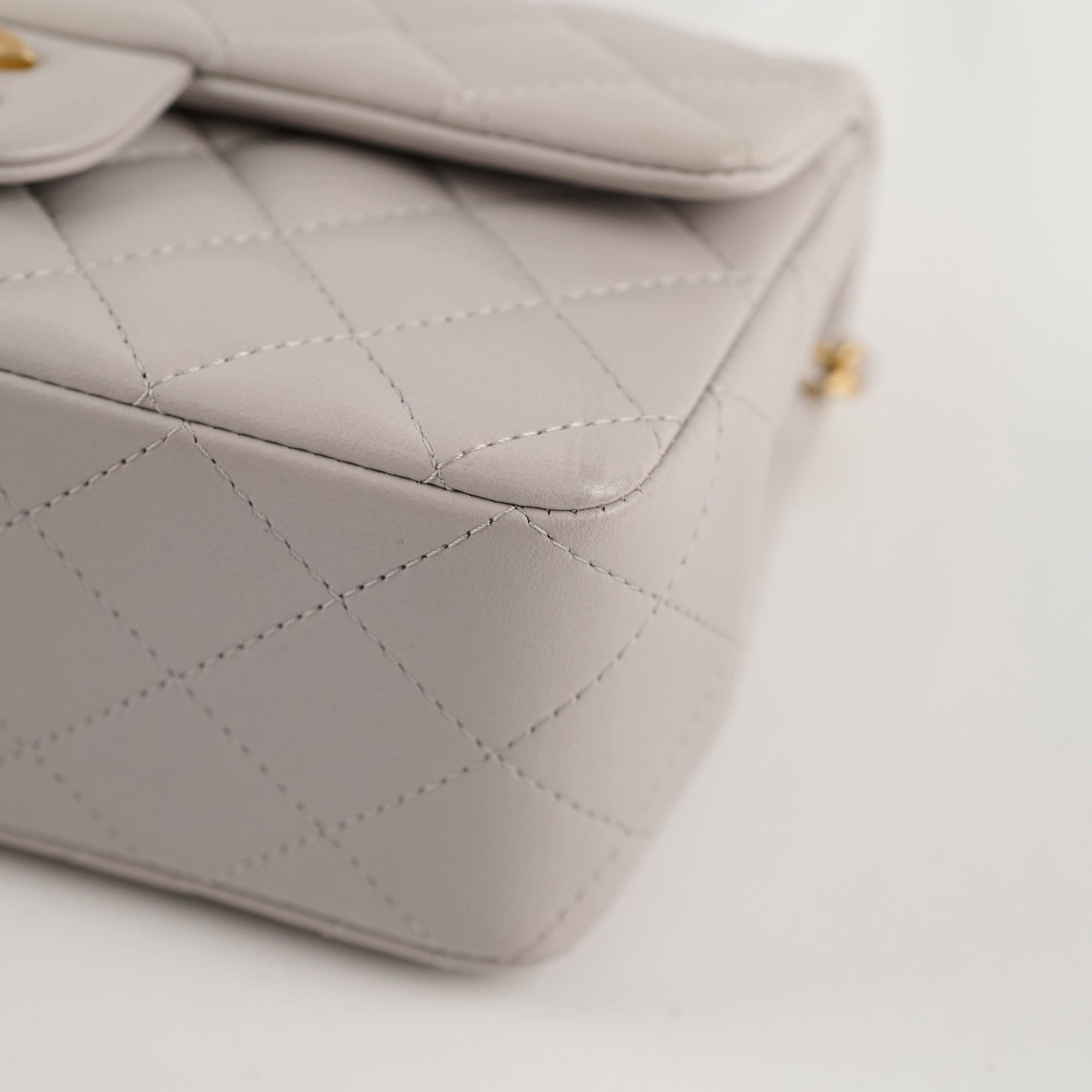 Chanel Mini Rectangular Top Handle Bag in Light Grey - Luxury Crossbody Purse for Women, Perfect for Parties & Evening Events