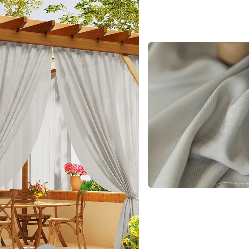Rita Waterproof Semi-Sheer Outdoor Curtains for Patio, Deck & Porch - UV Resistant & Weatherproof Window Drapes for Sun Protection & Privacy