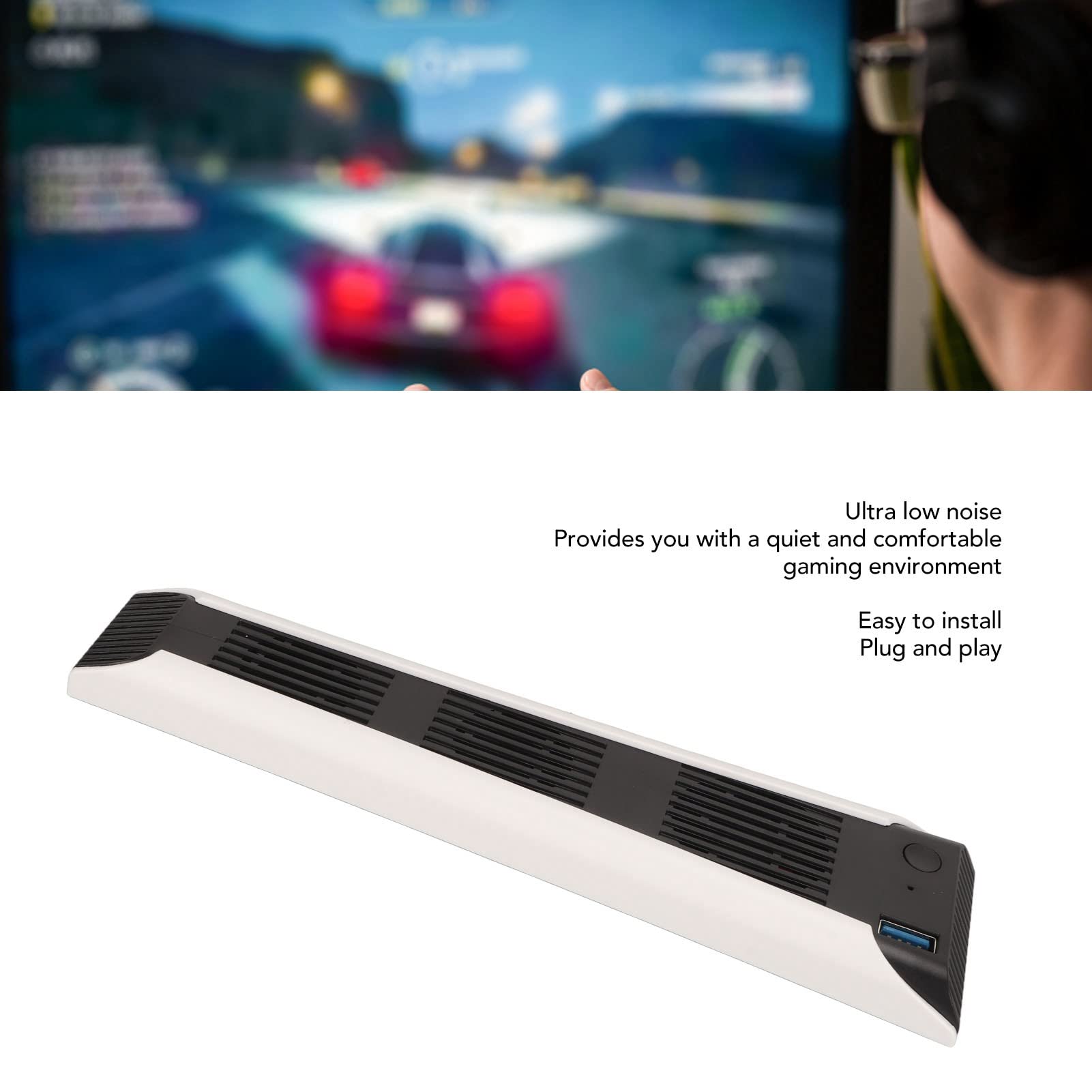 High-Performance Cooling Fan for PS5 - Auto On/Off for Disc & Digital Editions | Efficient Cooling System | Compatible with Horizontal Stand | Perfect for Gaming, Streaming & Long Play Sessions