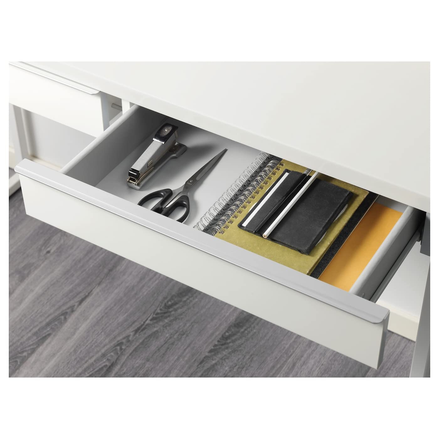 Bestå Burs Desk - High Gloss White Modern Home Office Desk | IKEA Stylish Workstation for Small Spaces & Home Offices