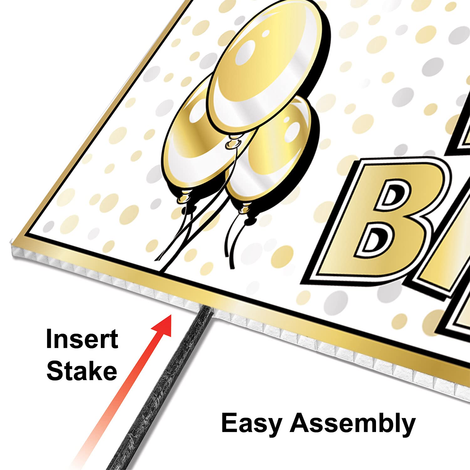 Large Happy Birthday Yard Sign with Stakes - Outdoor Party Decor for Birthdays, Celebrations & Events
