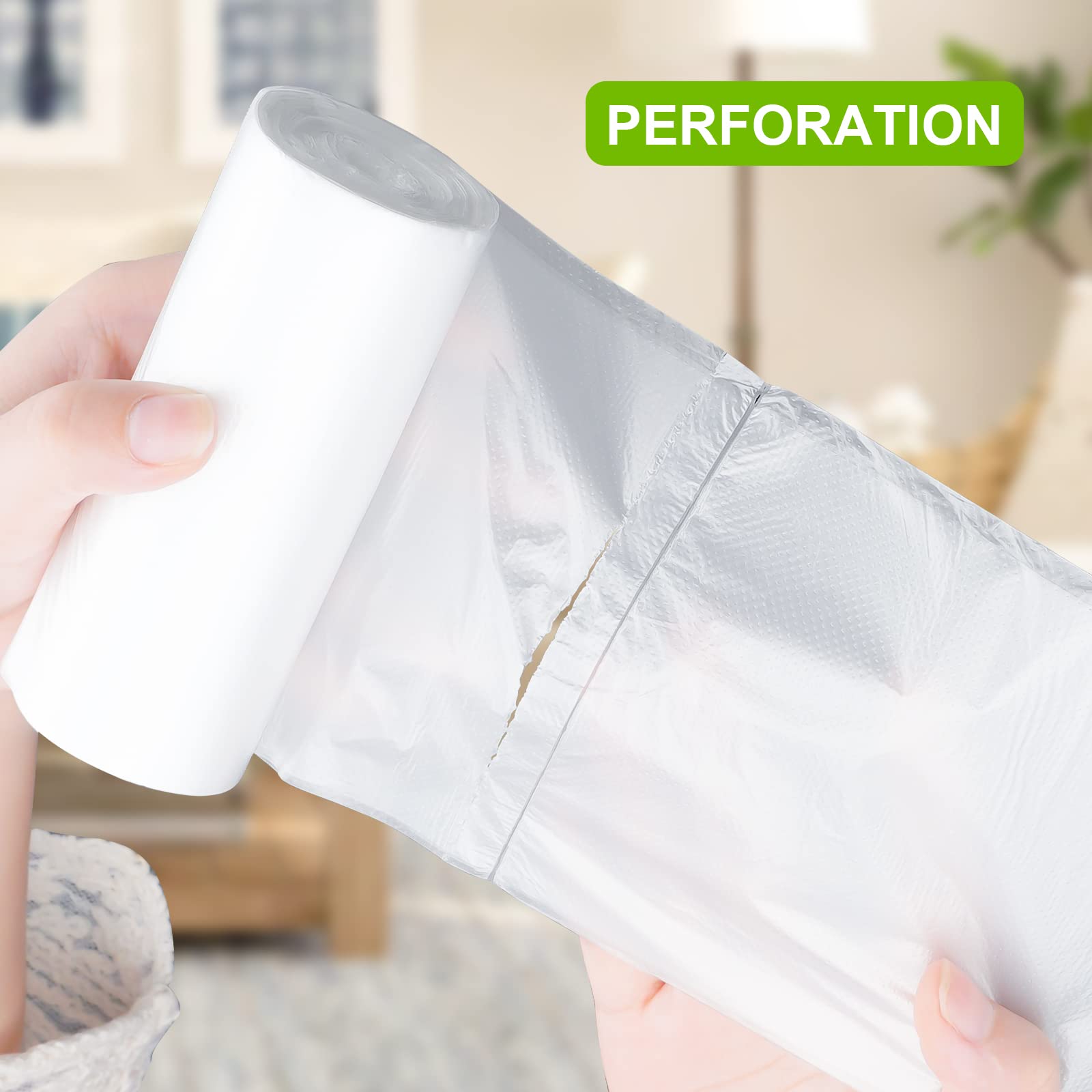 100 Clear 2.6 Gallon Small Trash Bags - Strong & Odor Control Garbage Bags for Home, Office, Kitchen, Bathroom & Bedroom - Perfect for Small Trash Cans, Wastebaskets & Mini Bins