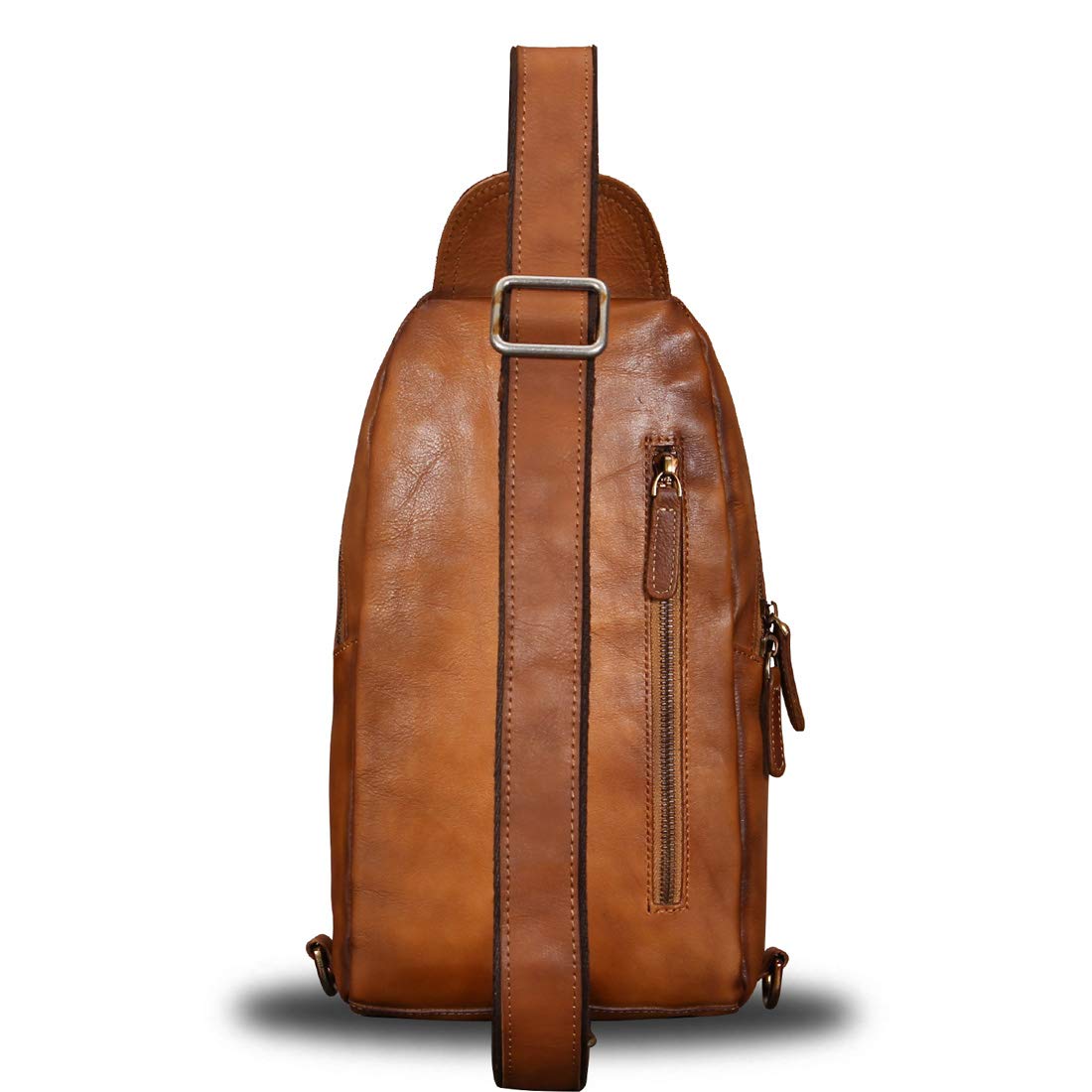 IVTG Genuine Leather Sling Bag for Men & Women - Handmade Crossbody Shoulder Backpack Purse | Perfect for Travel, Work & Everyday Use