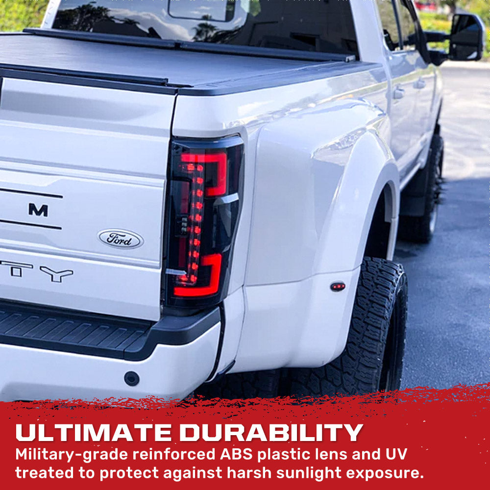 Ford Super Duty 2017-2019 Ultra Bright OLED Tail Lights - Direct Replacement for Factory/OEM LED Lights with Multiple Lens Design | Perfect for Truck Upgrades, Night Driving & Enhanced Safety