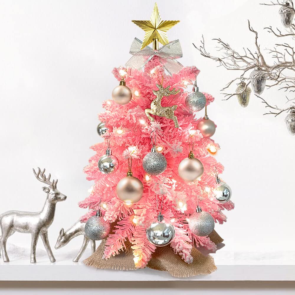 20-inch LED Mini Christmas Tree with Lights - Desktop Holiday Decor for Home, Office, Restaurant | Perfect for Christmas Decorations, Gift Giving & Festive Atmosphere