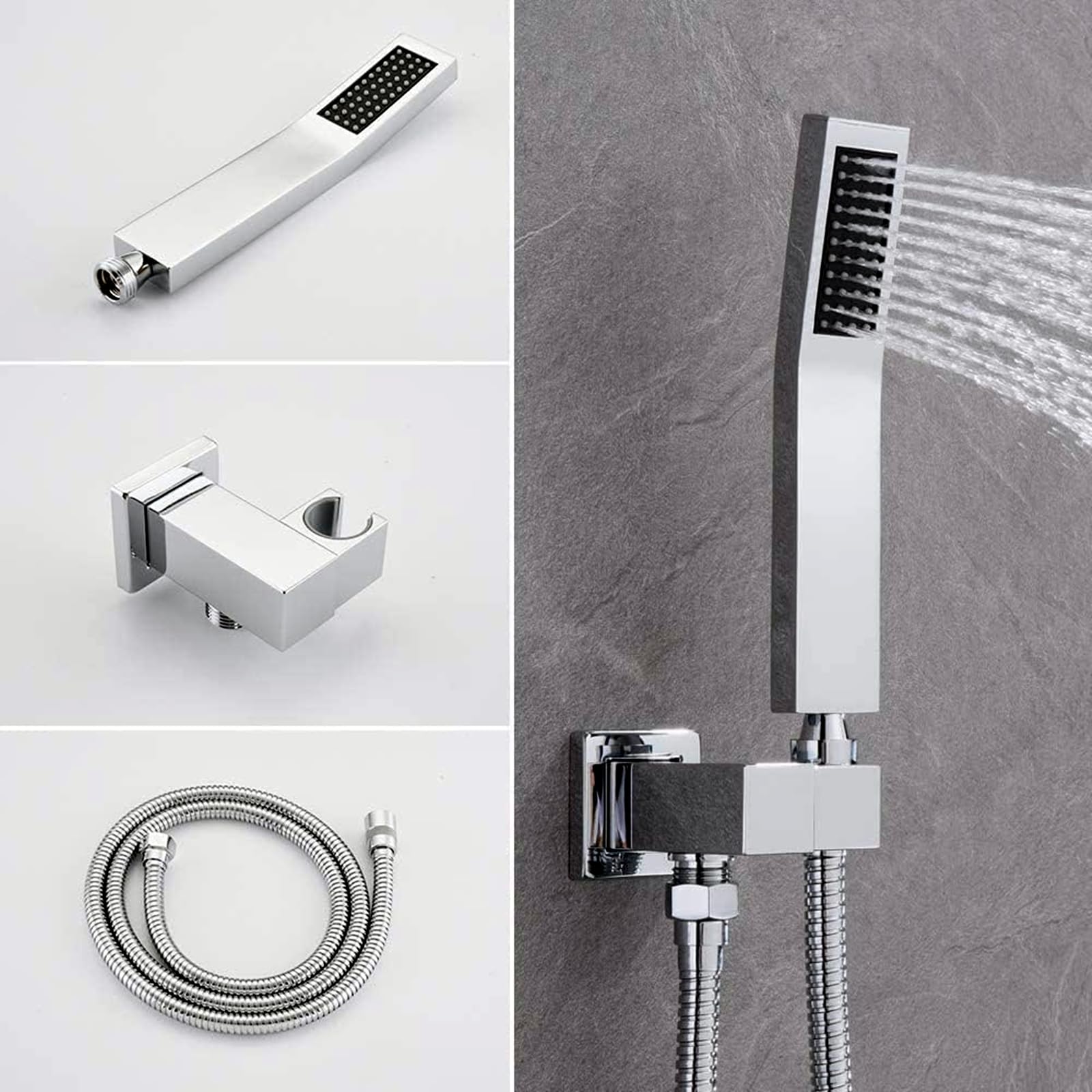 TEKXDD 10 Inch Wall Mounted Shower System - Brushed Nickel Rain Mixer Combo with Handheld Spray Head for Bathroom | Perfect for Modern Home Spa Experience