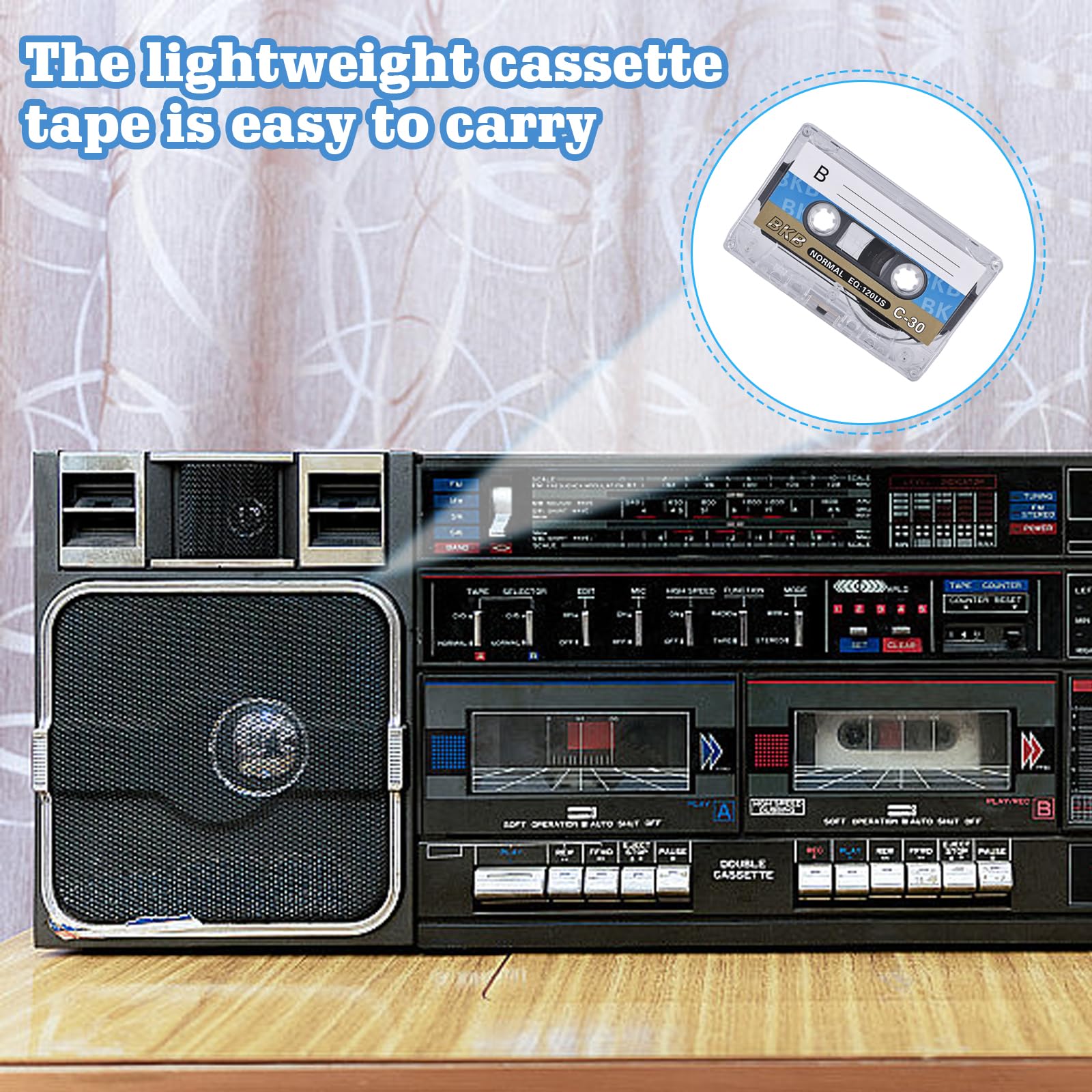 10 Pack Blank Audio Cassettes - 60 Minute Low Noise Music Tapes with Clear Plastic Case for Conference, Seminar & Recording - Ideal for Interviews, Lectures & Music Archives