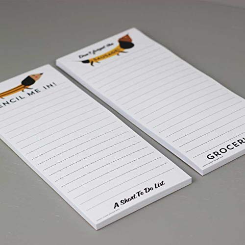 Nancy Nikko Dachshund Refrigerator Notepads - Set of 2 Magnetic Pads (To-Do List & Grocery List) - Cute Dog Design for Kitchen, Office & Home Organization