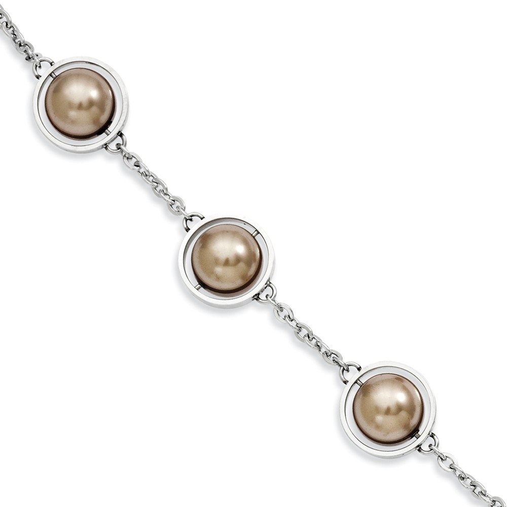 Lux Stainless Steel Champagne Beads Bracelet - 7.5 Inch Adjustable with Extension for Women | Perfect for Parties, Weddings & Special Occasions