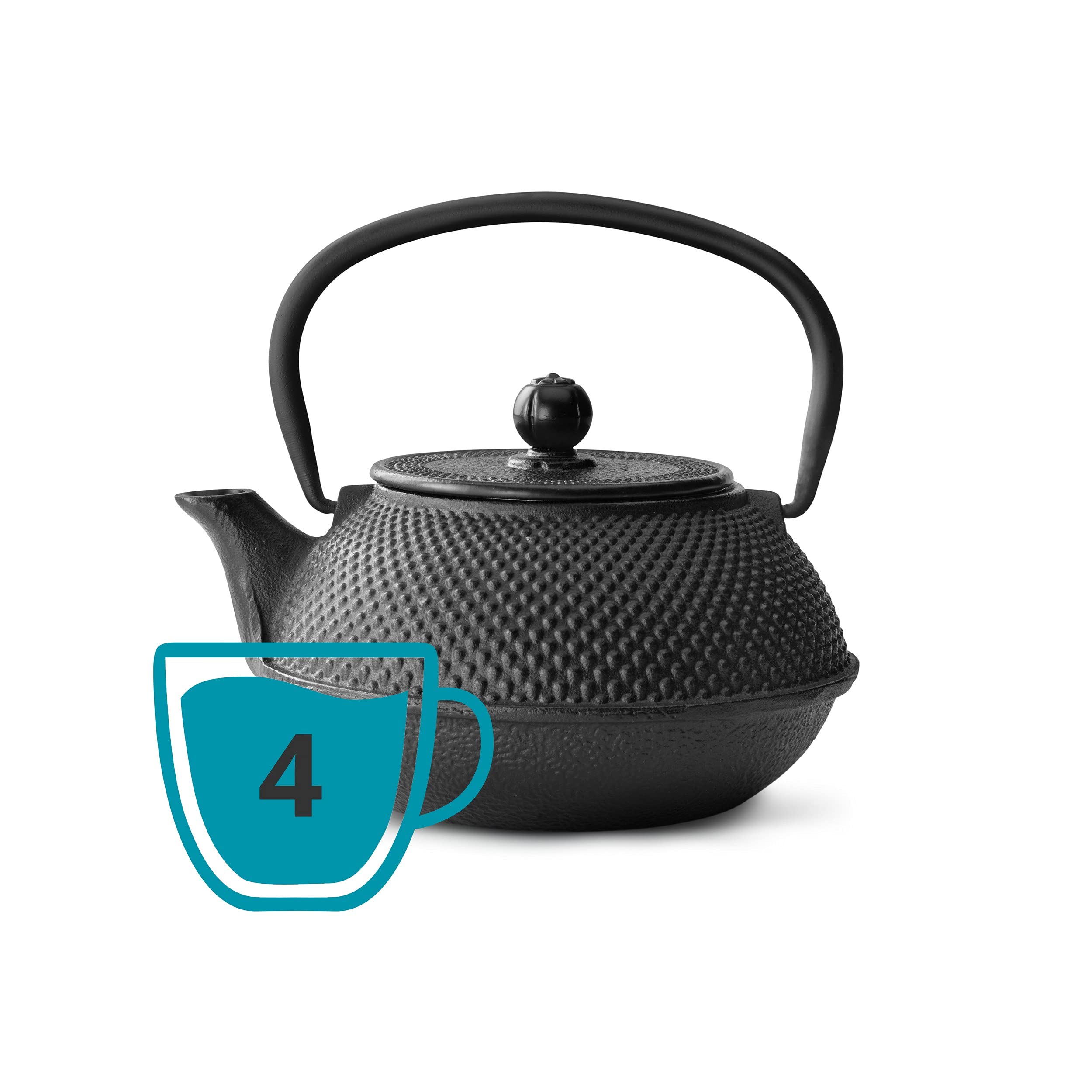 Premium Black Cast Iron Teapot - 0.8L (27oz) Japanese Style Teapot with Infuser | Perfect for Loose Leaf Tea, Home Brewing & Tea Ceremonies