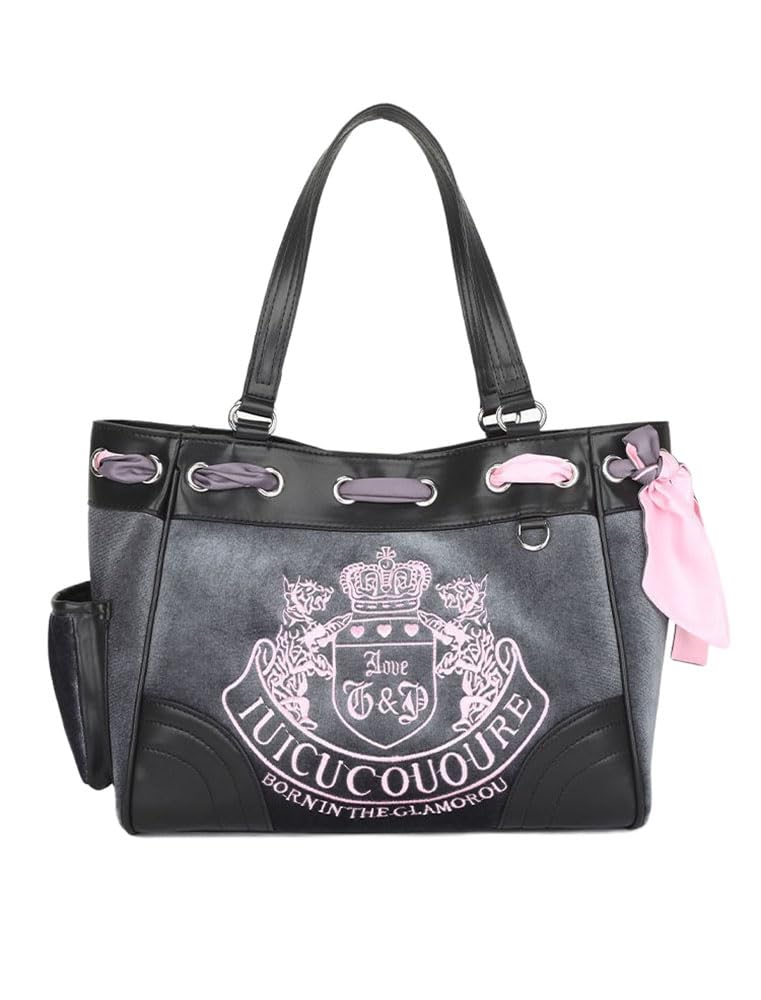 Vintage Y2K Embroidery Velvet Tote Bag for Women - Large Capacity Shoulder Handbag - Perfect for Shopping, Travel & Daily Use