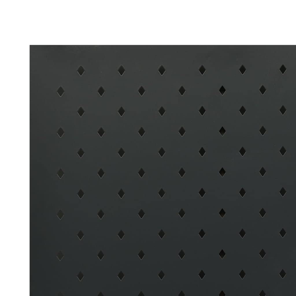 5-Panel Black Steel Room Divider Screen - 78.7