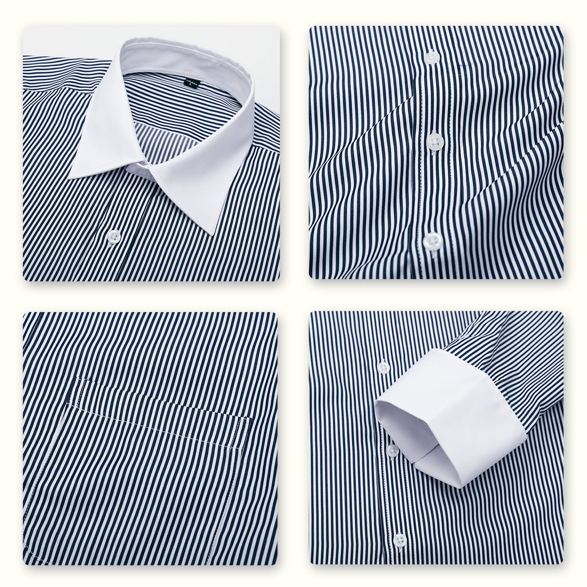 Slim Fit Men's Dress Shirt - Button Down Striped Checkered Shirt in Black | Formal & Business Attire for Office & Special Occasions
