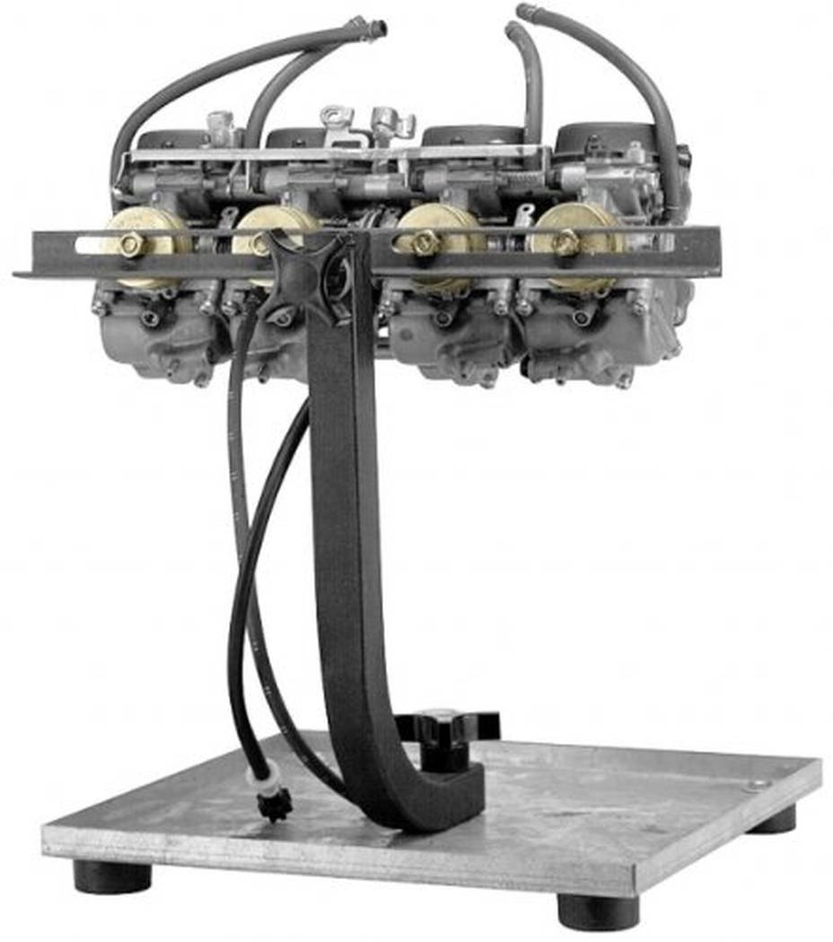 K&L 35-7679 Carburetor Service Stand - Heavy Duty Motorcycle Carb Repair Stand Tool for Harley, Honda, Yamaha - Perfect for Mechanics & DIY Enthusiasts in Garage Workshops
