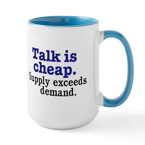 White/Blue Inside - Talk Is Cheap Mugs