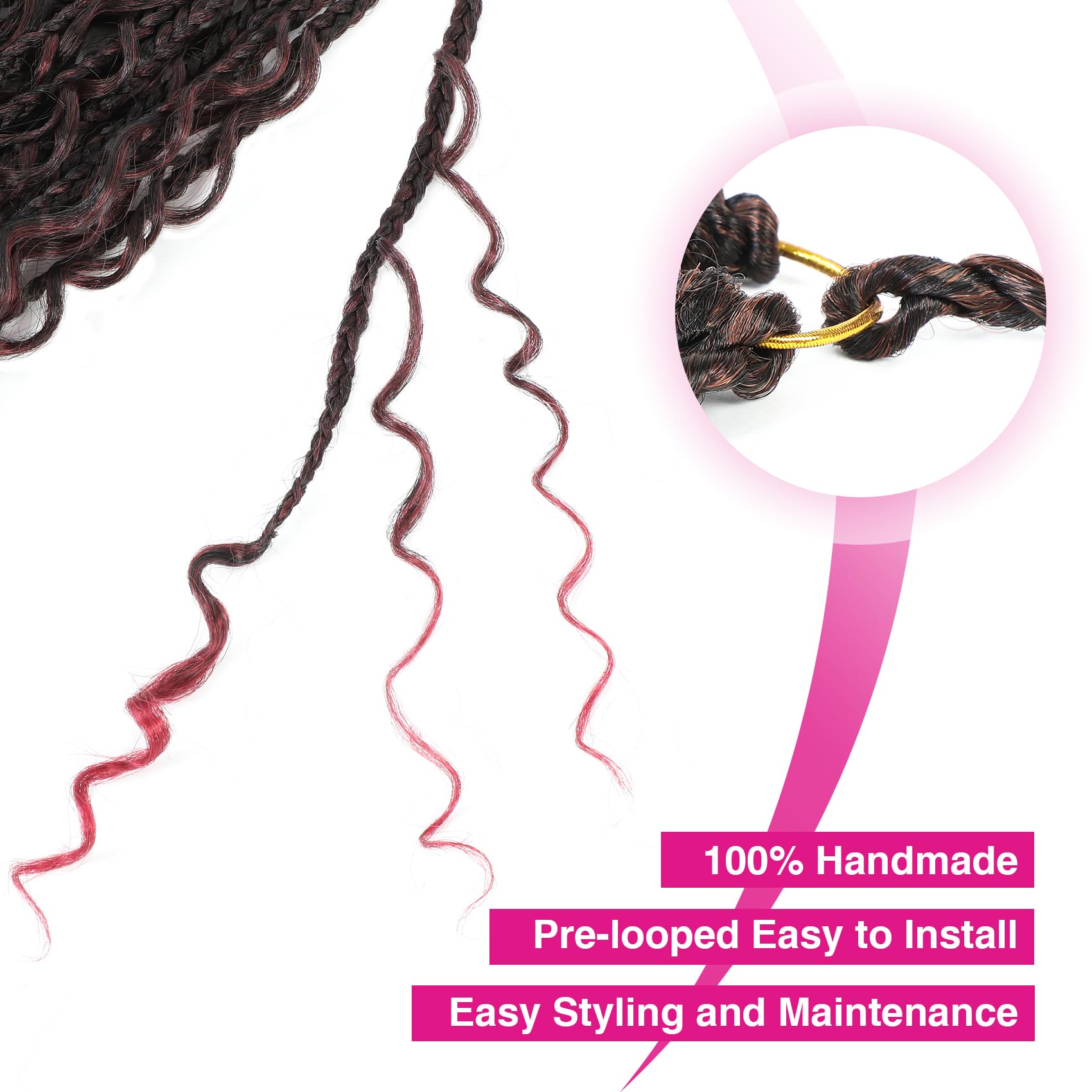 14 Inch Goddess Box Braids Crochet Hair - 3X Bohemian Crochet Box Braids with Curly Ends | Synthetic Hair Extensions (Pack of 8) | Perfect for Protective Styles, Natural Hair Care, and Everyday Fashion