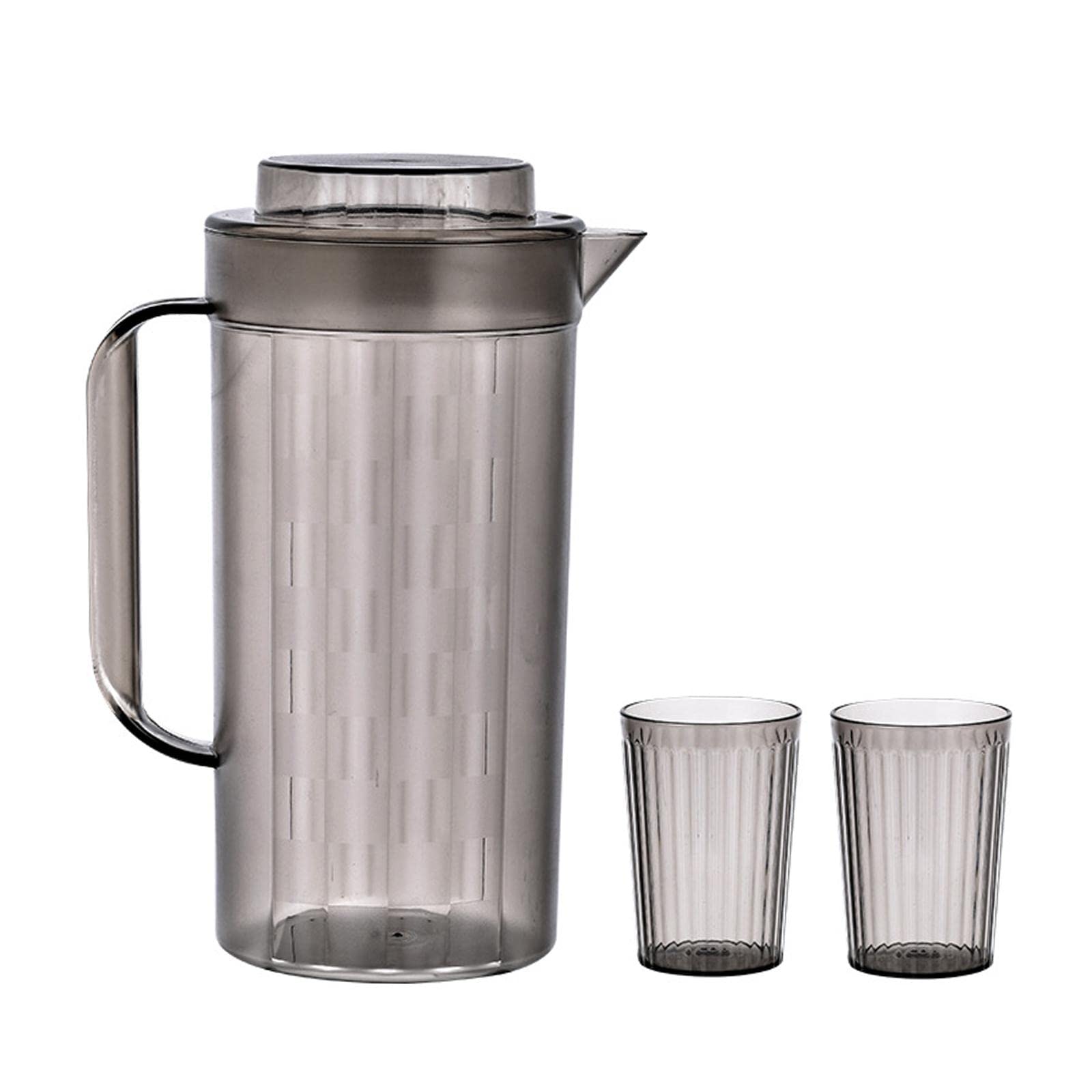 Fenteer 2 Quart Glass Pitcher with Lid - Handmade Iced Tea, Milk, Lemonade & Wine Beverage Dispenser - Perfect for Hot/Cold Drinks, Refrigerator Storage & Party Serving