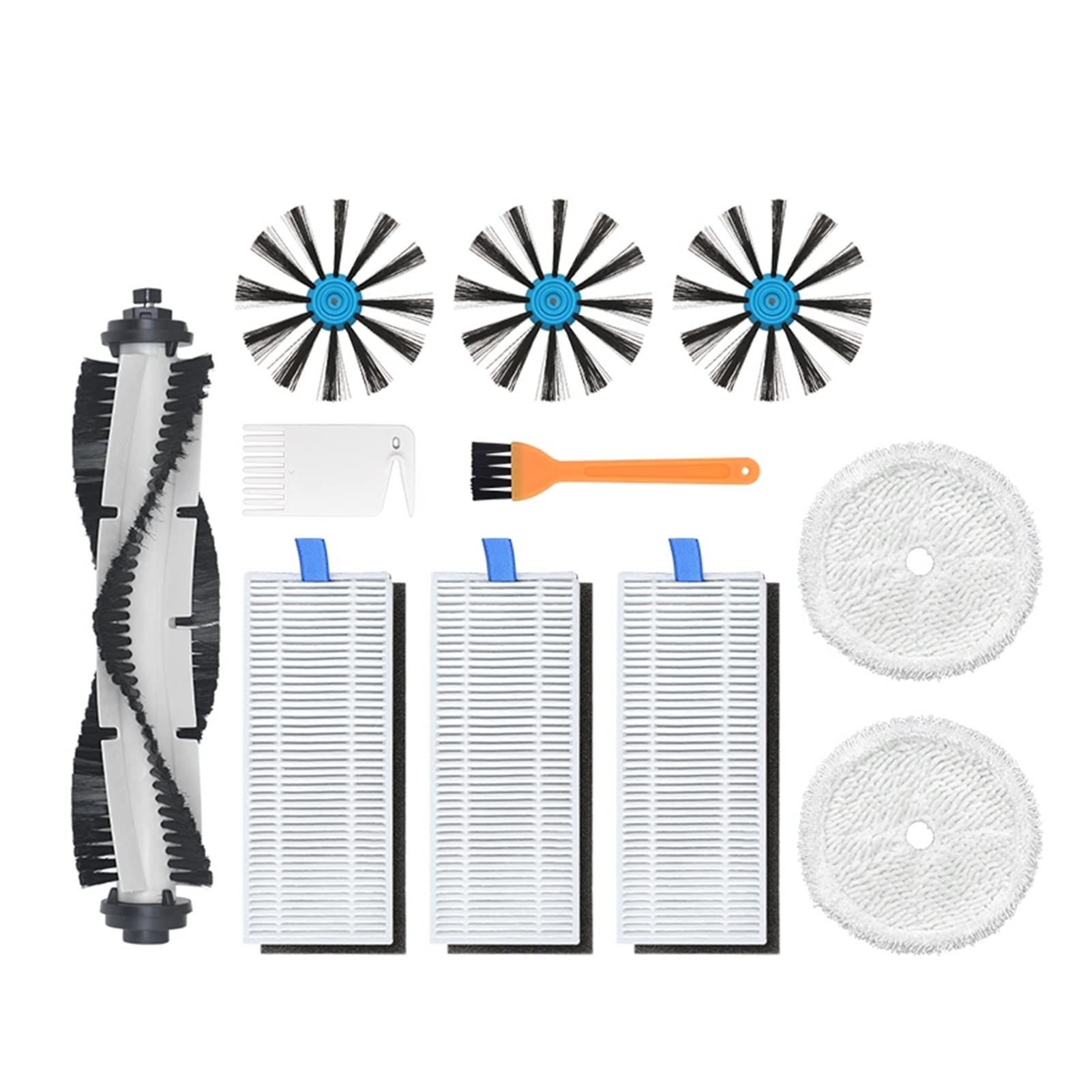 REYQA HEPA Filter, Main Brush, Rolling Brush & Mop Replacement Parts for Bissell 3115 Robot Vacuum Cleaner - Blue & White | Compatible Accessories for Deep Cleaning Carpets & Hard Floors