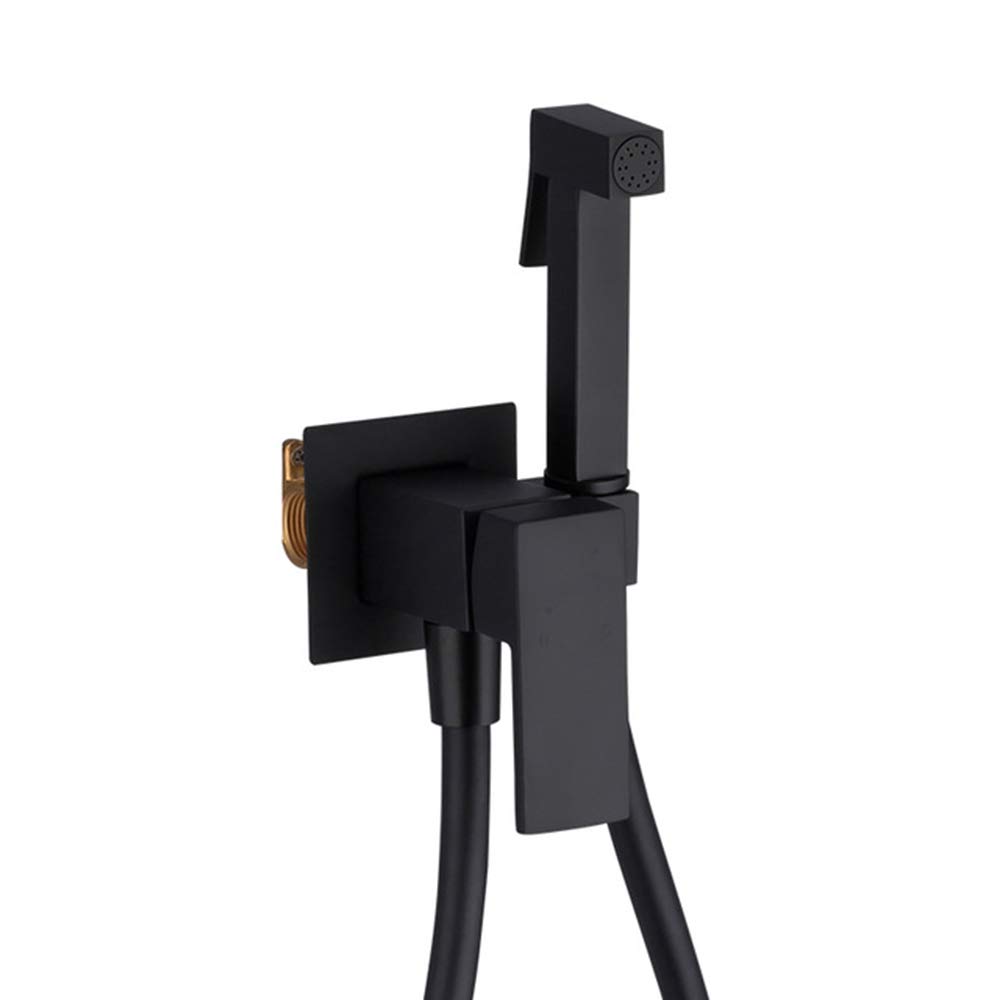 Black Handheld Bidet Sprayer with Hot & Cold Water - Wall Mounted Toilet Sprayer for Personal Hygiene, Cloth Diaper Washer & Shower Spray (Color: Black) - Perfect for Bathroom Cleaning, Baby Care & Postpartum Hygiene