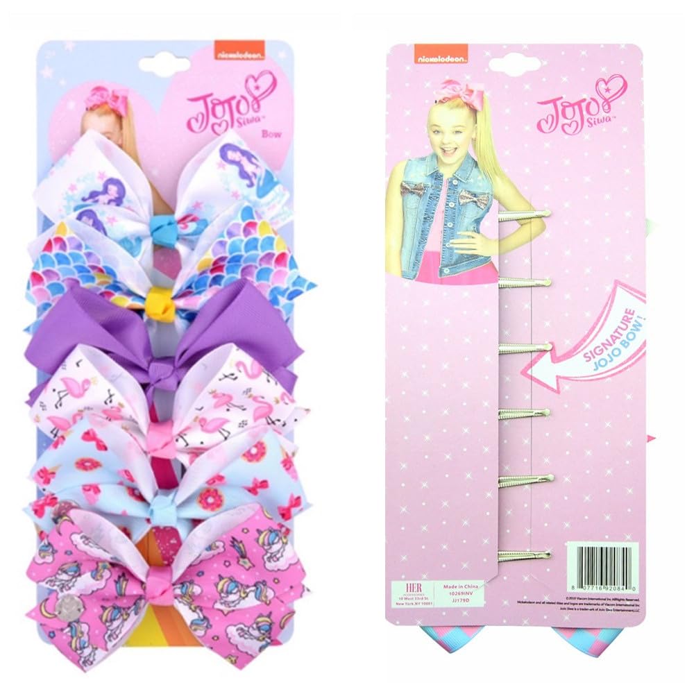 JoJo Siwa Hair Bows 12-Pack - 8cm Unicorn & Rainbow Hair Accessories for Girls - Best Christmas Stocking Stuffer Gift for Kids & Teens - Perfect for Parties, School, and Everyday Wear