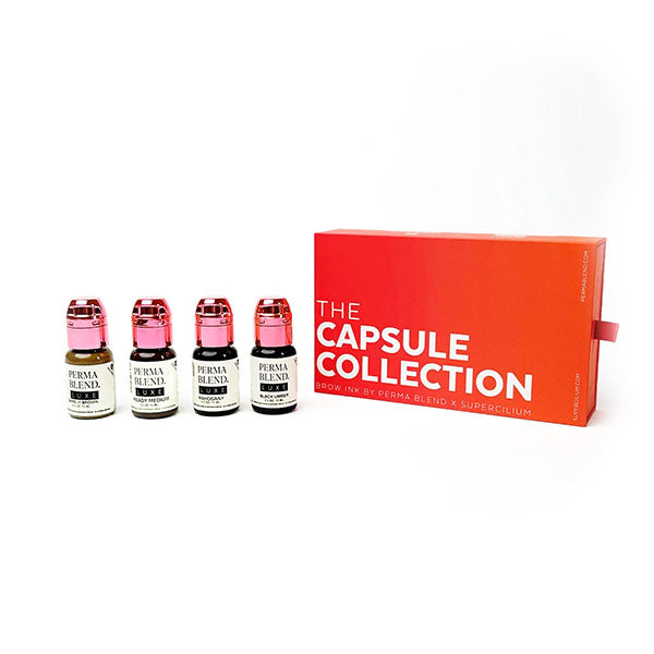 Perma Blend Luxe Supercilium Capsule Collection Set - Premium Eyebrow Tattoo Pigment Kit for Microblading & Permanent Makeup | Professional Salon & Home Use