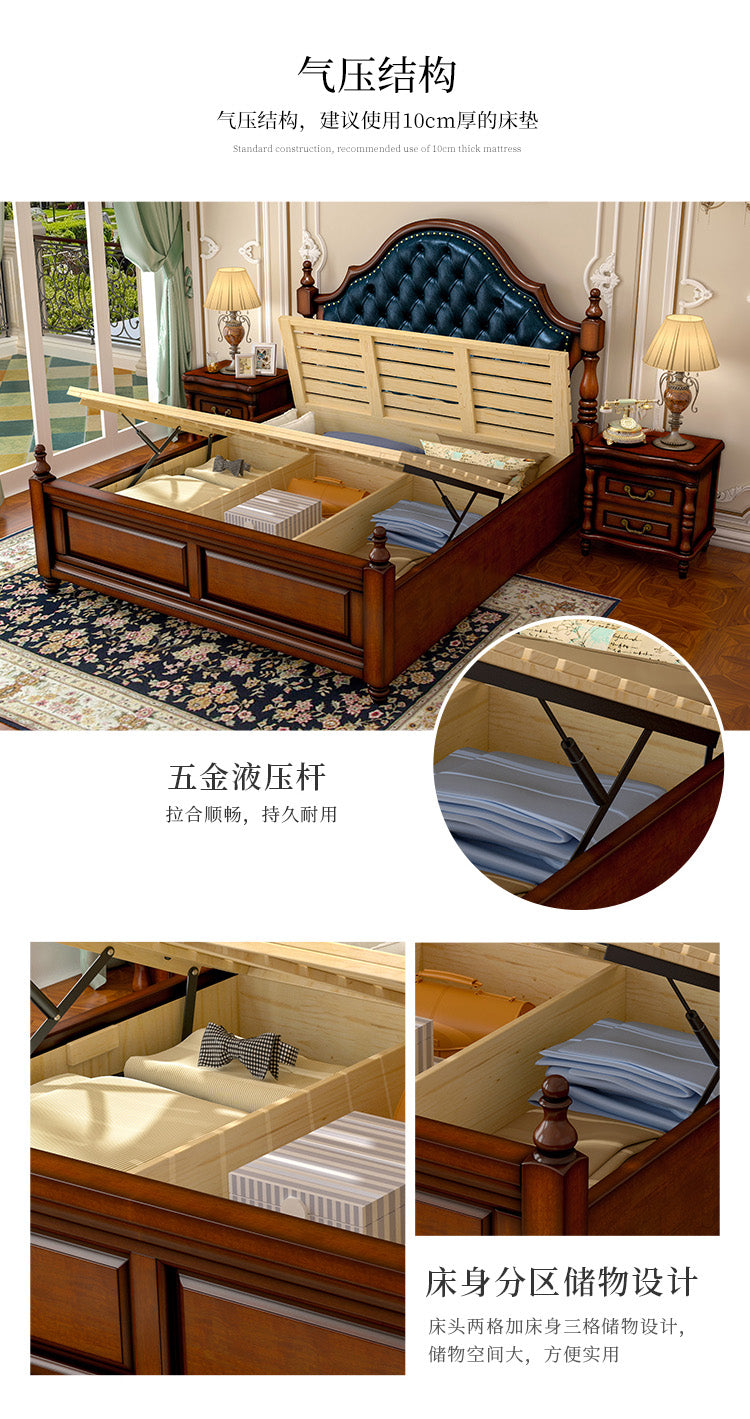 Premium King Size Hardwood Bed Frame with Storage Drawers - Boston Hilton Style American European Design | Perfect for Master Bedrooms, Guest Rooms & AirBnB Rentals