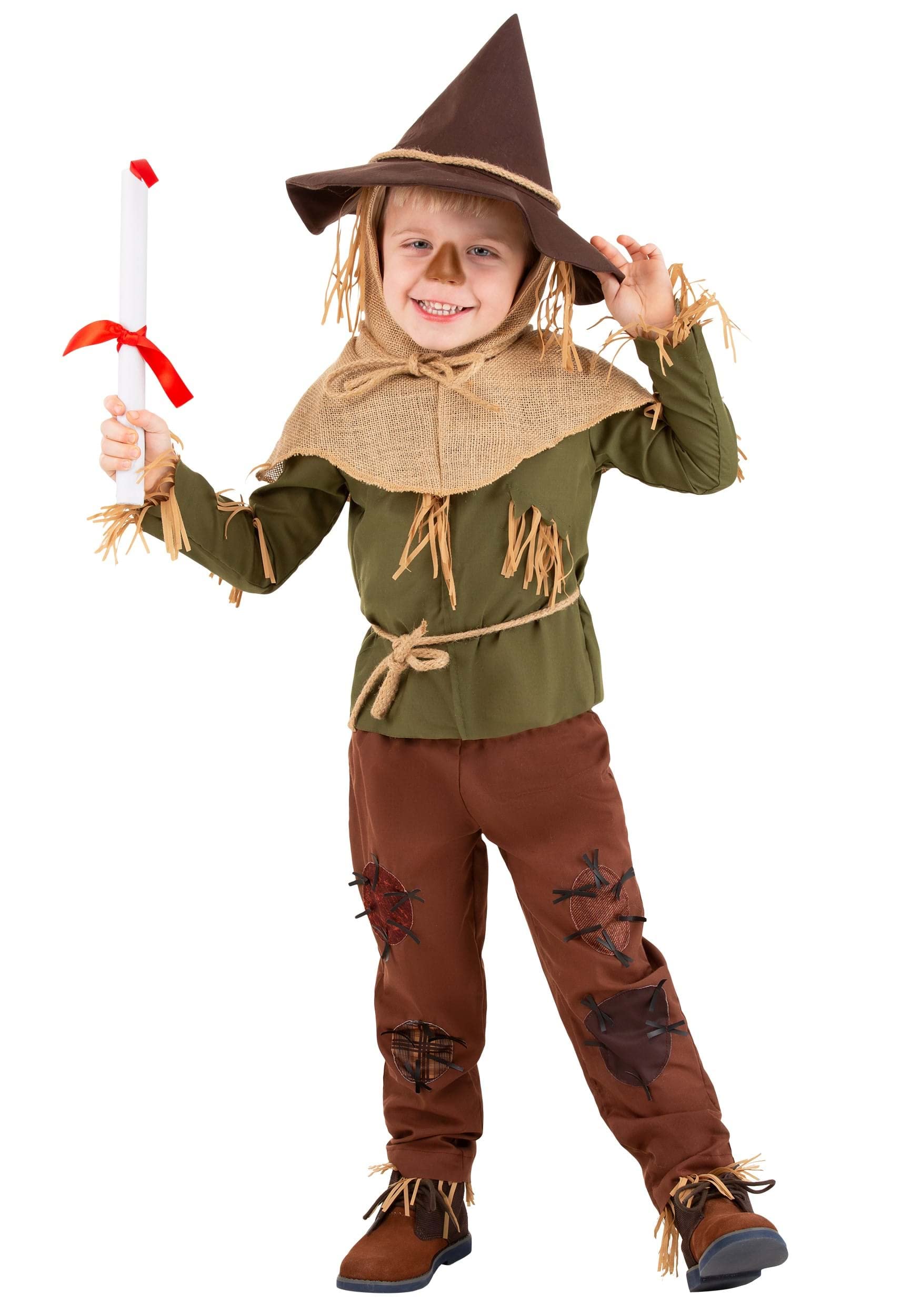Toddler Wizard of Oz Scarecrow Costume - Straw Man Outfit with Hat for Halloween, Movie Character Cosplay, Dress Up Parties & Themed Events - Perfect for Kids' Costume Parties & Storybook Character Play