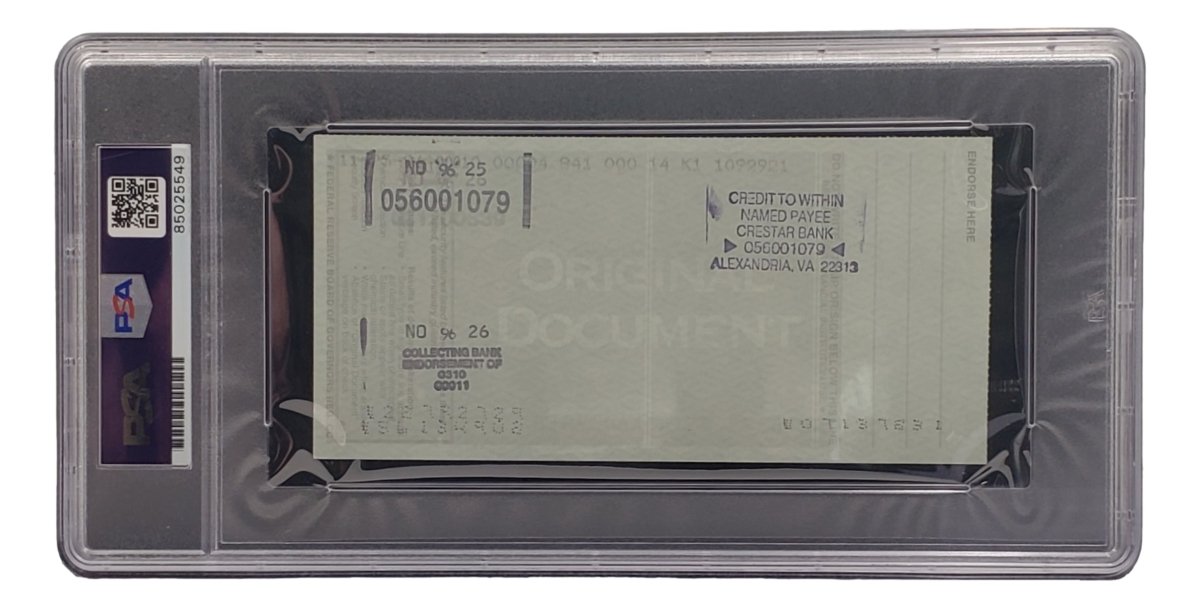 Bobby Thomson New York Giants Autographed Bank Check PSA/DNA Certified 85025549 - Perfect for Sports Memorabilia Collectors and Baseball Fans