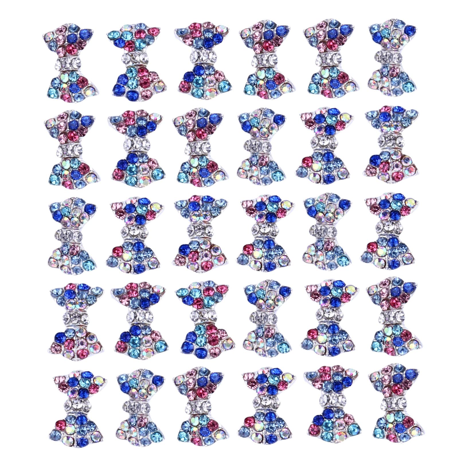 FRCOLOR 30pcs Bow Nail Art Stickers - Self-Adhesive Nail Rhinestones, Nail Jewels, Nail Diamonds for Manicure & Nail Decoration - Perfect for Parties, Weddings, and DIY Nail Art Designs