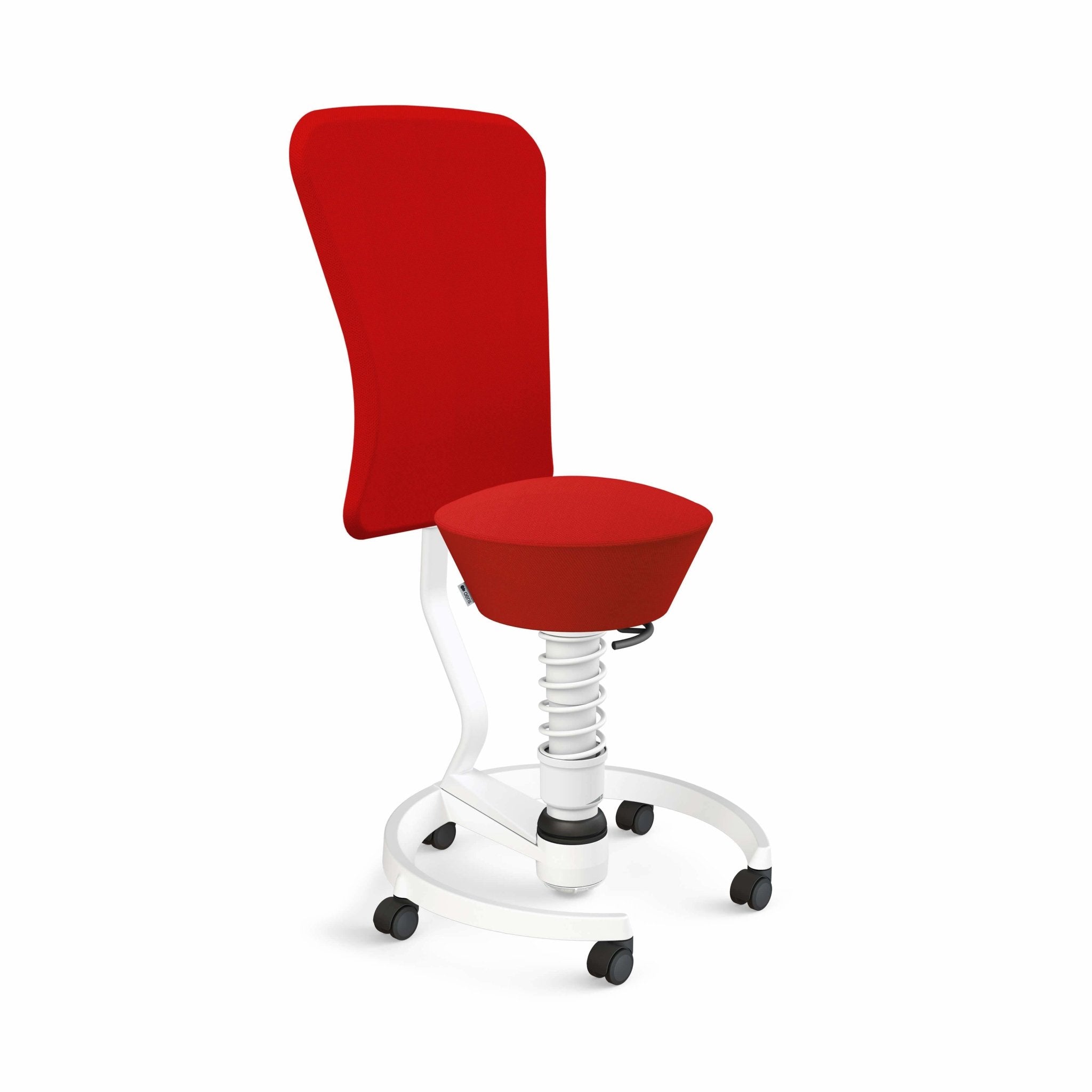 Aeris Swopper Active Sitting Chair with Adjustable Backrest & Casters - Ergonomic Office Stool for Home & Workplace - White - Perfect for Standing Desk Users & Back Pain Relief