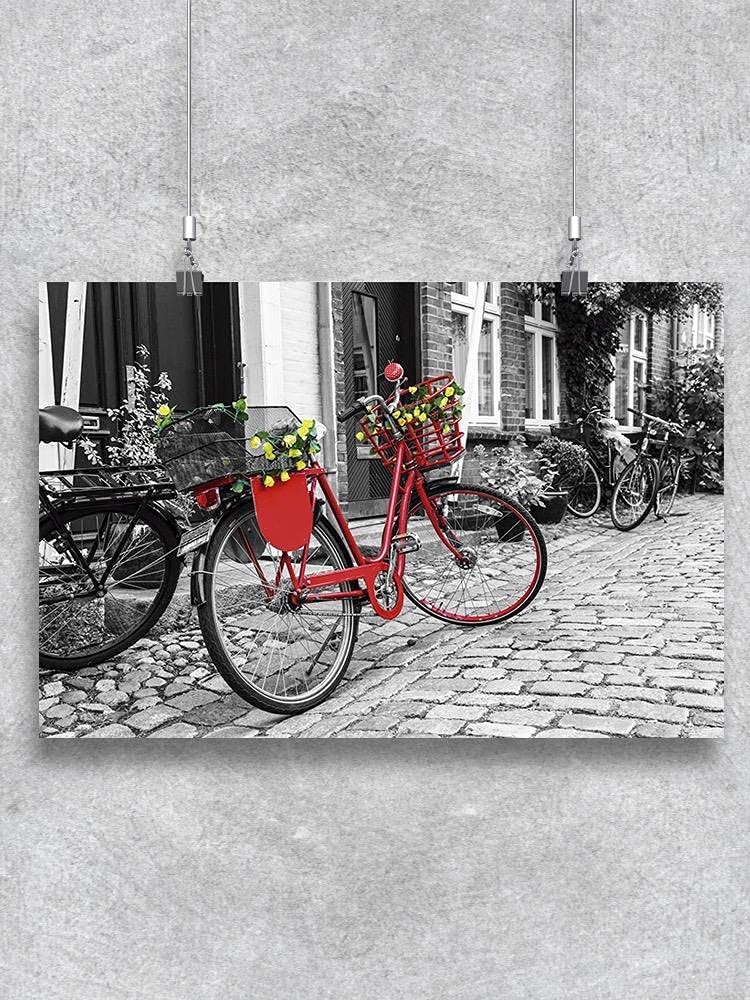 Vintage Red Bicycle Poster - Retro Cycling Art Print for Home, Office & Cafe Decor - Perfect for Bike Lovers & Cycling Enthusiasts