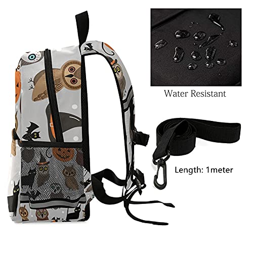 QUGRL Halloween Pumpkin Kids Toddler Backpack with Leash - Owl Cat Bat Design School Bag for Boys & Girls Ages 3-8 | Perfect for Kindergarten, Preschool, Nursery & Travel | Cute Trick-or-Treating & Costume Accessory