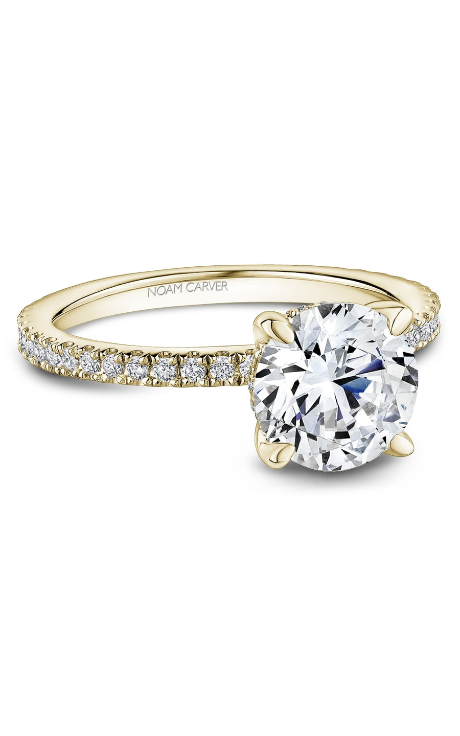 Noam Carver B372 01YA Diamond Engagement Ring for Women - 14K White Gold Bridal Wedding Band, Perfect for Proposals, Anniversaries & Special Occasions