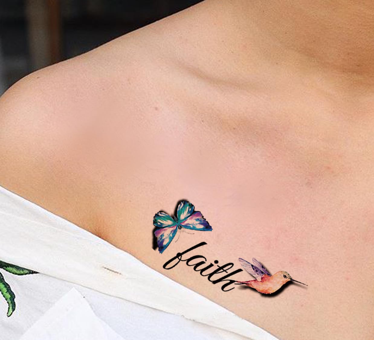 Waterproof Temporary Tattoo Stickers for Men & Women - 3D Realistic Flowers, Butterflies, Stars, Angels, Wolves & Armband Designs (50 Pack, 19x9cm) - Perfect for Parties, Halloween, Cosplay & Body Art