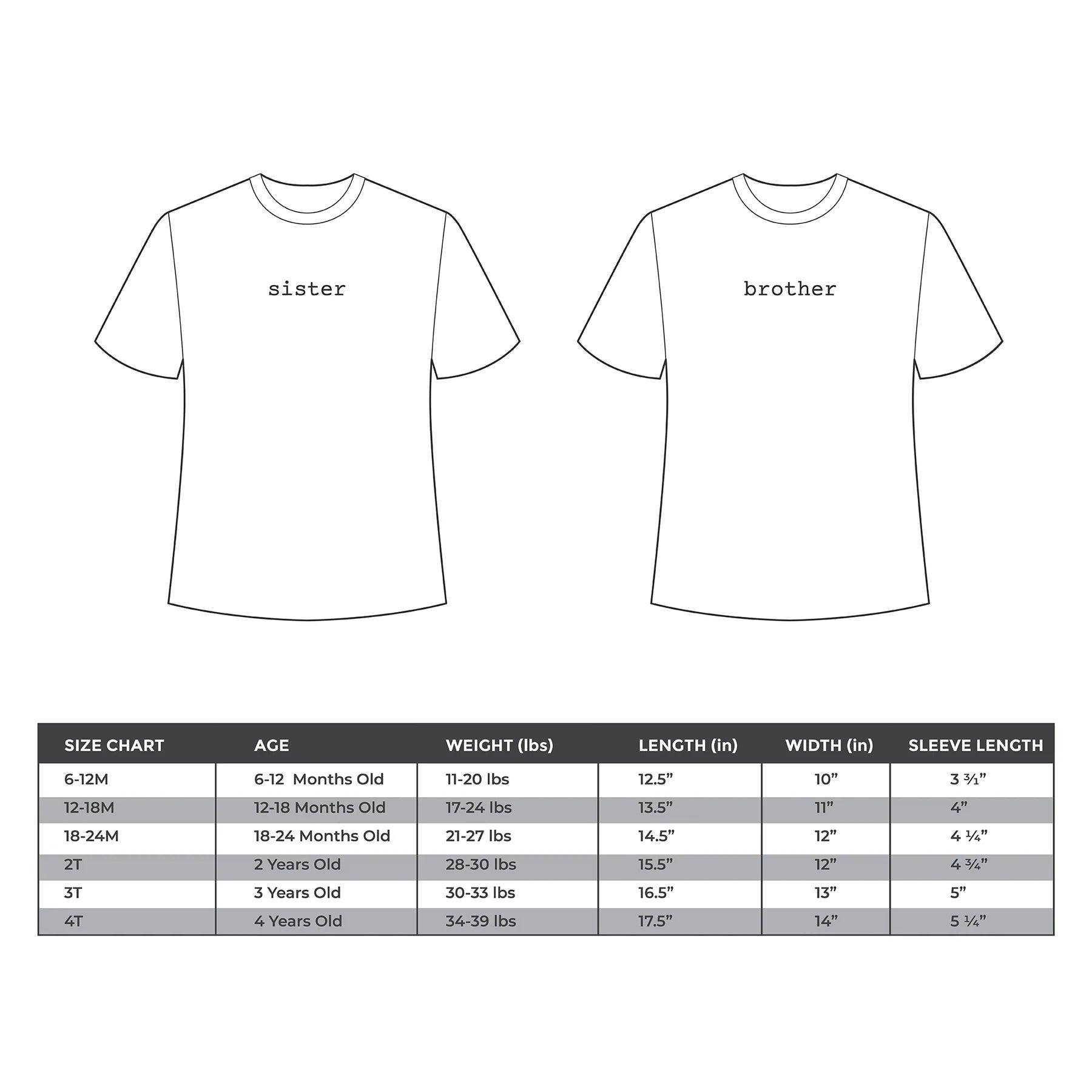 Baby, Toddler & Kids Sister T-Shirts - Soft Cotton Sibling Matching Outfits for Family Photos & Special Occasions
