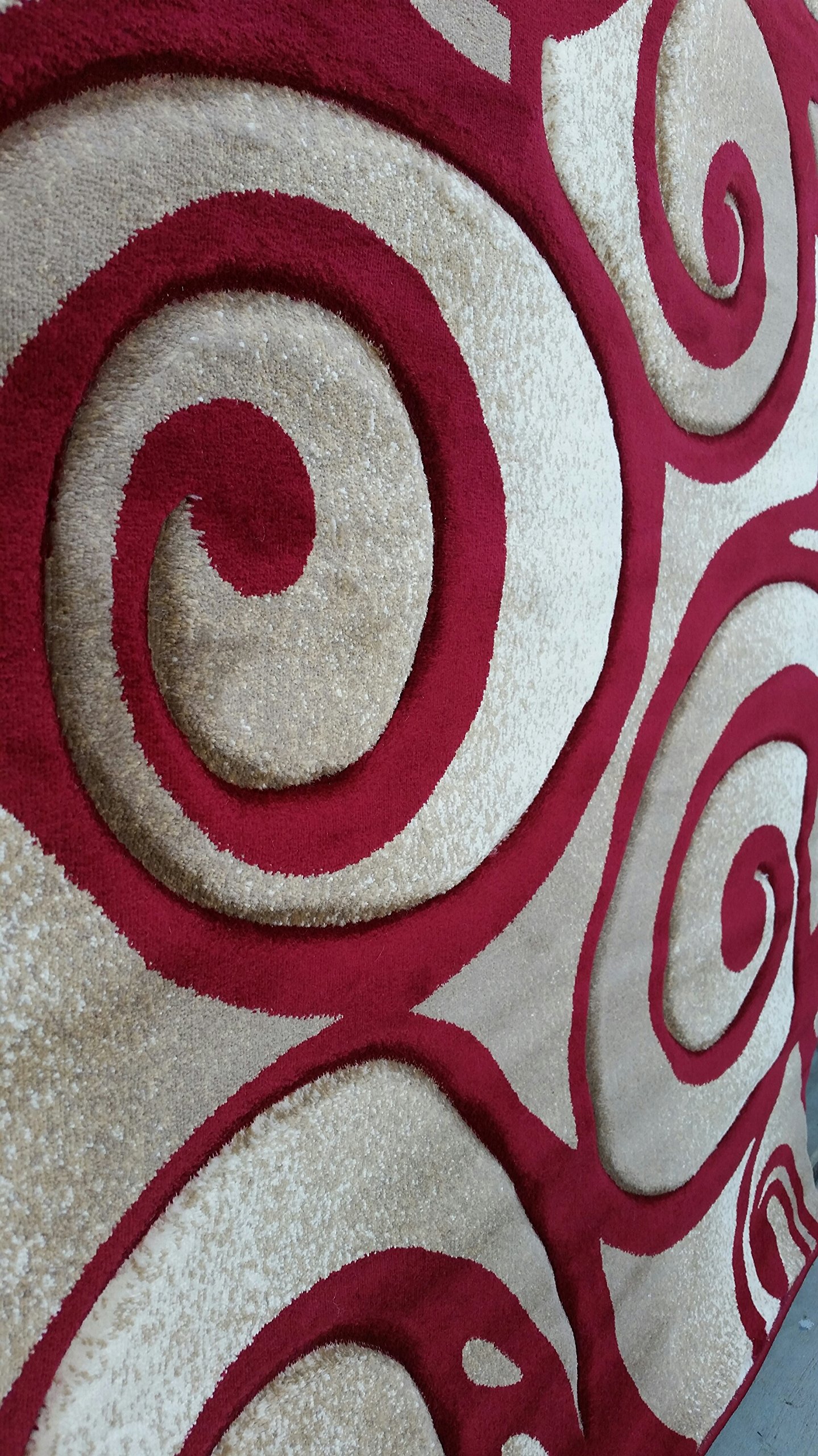 Modern Abstract Sculpture Area Rug - Red 5'2