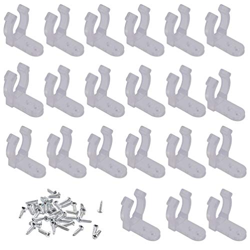 VILLCASE 100 Pack LED Rope Light Clips - One-Side Mounting Brackets with 200 Screws for Wall & Bar Installation - Durable Fixing Clips for Wedding, Party, Yard & Indoor/Outdoor Decoration