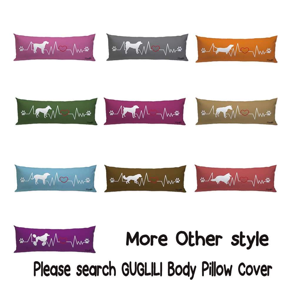 Heartbeat Paw Print Labrador Dog Body Pillow Cover - 20x54 Inch Cozy Home Decor for Pet Lovers, Soft Indian Red Pillowcase for Bed & Couch - Perfect for Dog Themed Bedrooms, Living Rooms & Gifts