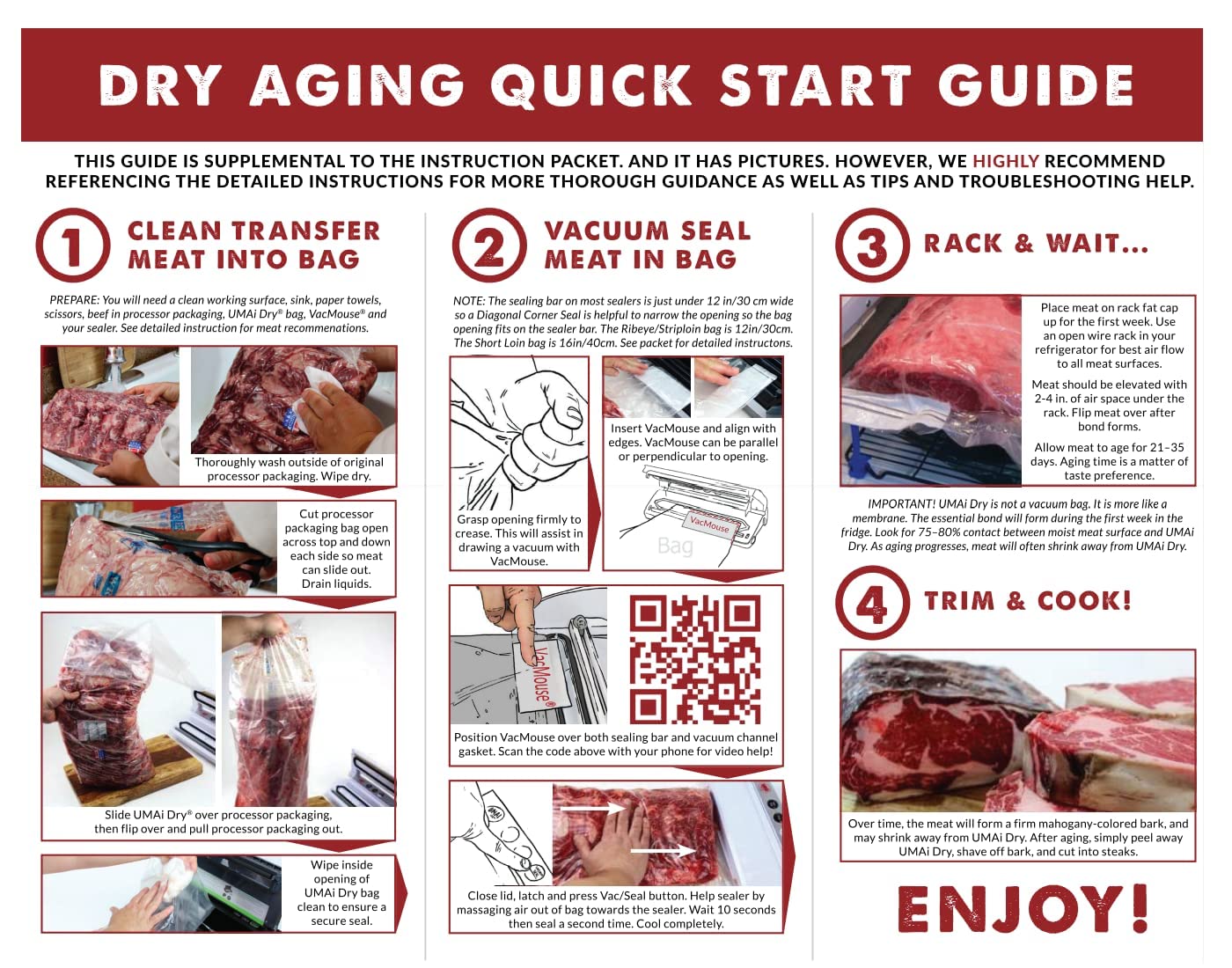 UMAi Dry Artisan Steak Starter Kit - Premium Dry Age Bags for Beef & Meat - Home Dry Aging Kit for Refrigerator - Perfect for Steak Lovers & Home Chefs to Create Restaurant-Quality Dry Aged Beef