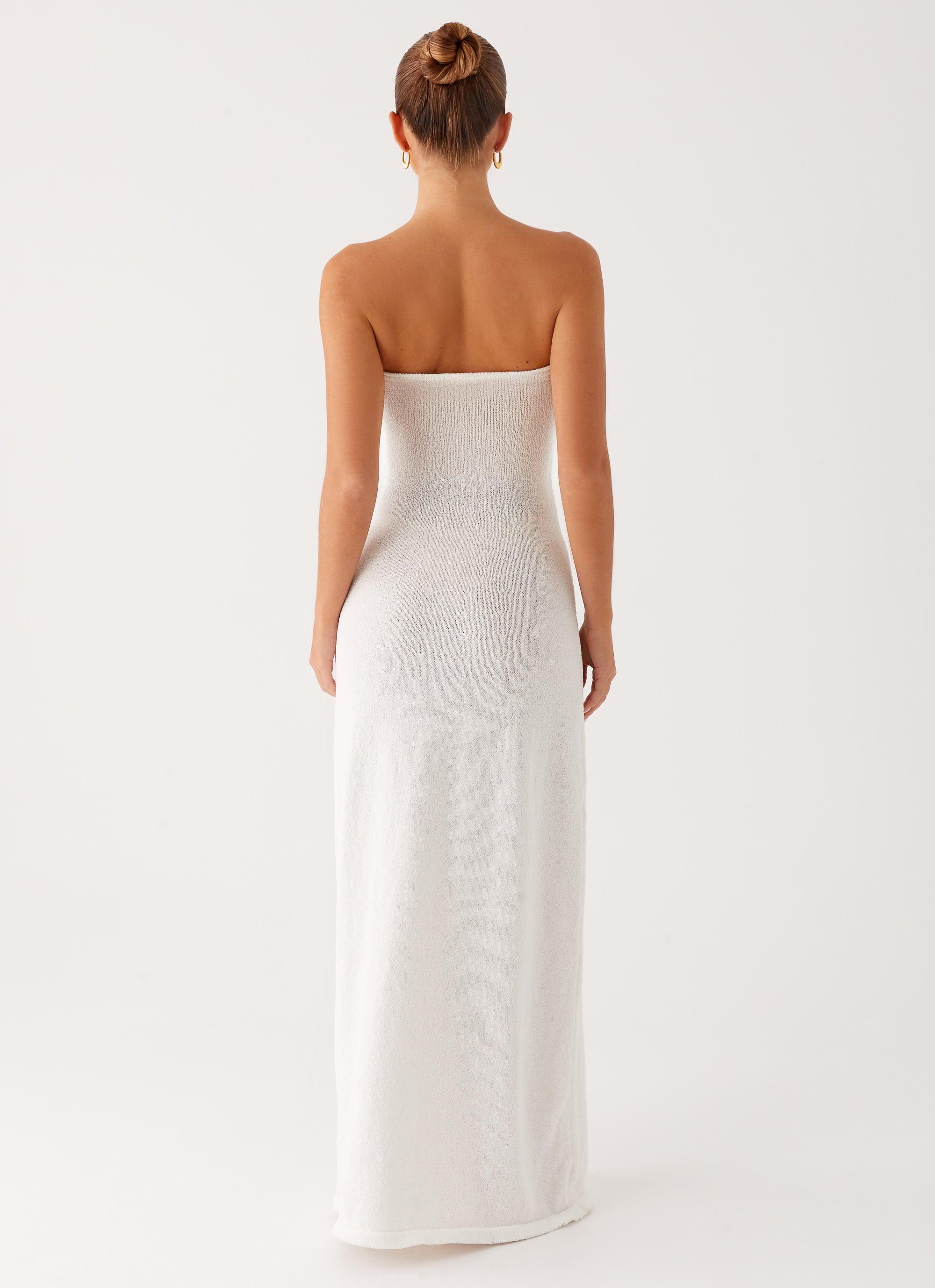 Arli Strapless Maxi Dress for Women - Elegant Ivory Long Formal Gown for Weddings, Parties & Special Occasions