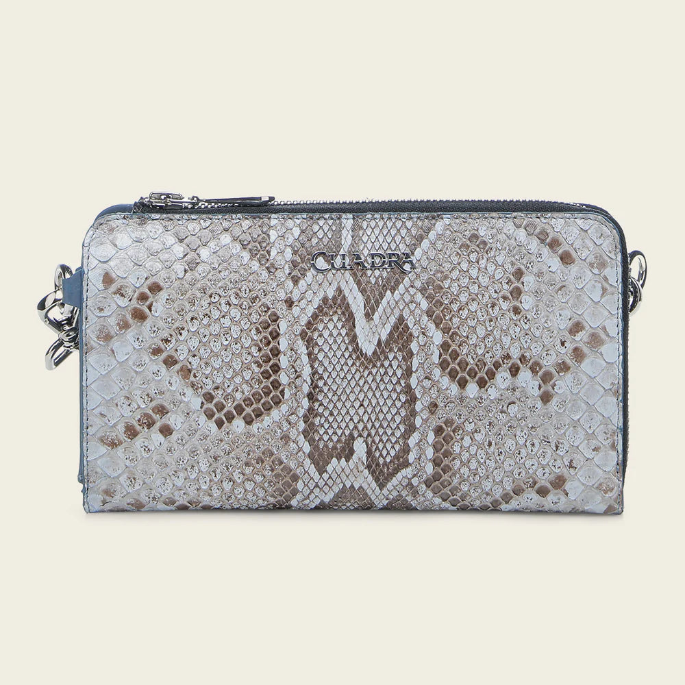 BD229PM Women's Cuadra Blue Python Print Casual Wristlet Wallet - Stylish & Compact for Everyday Use, Travel, and Parties